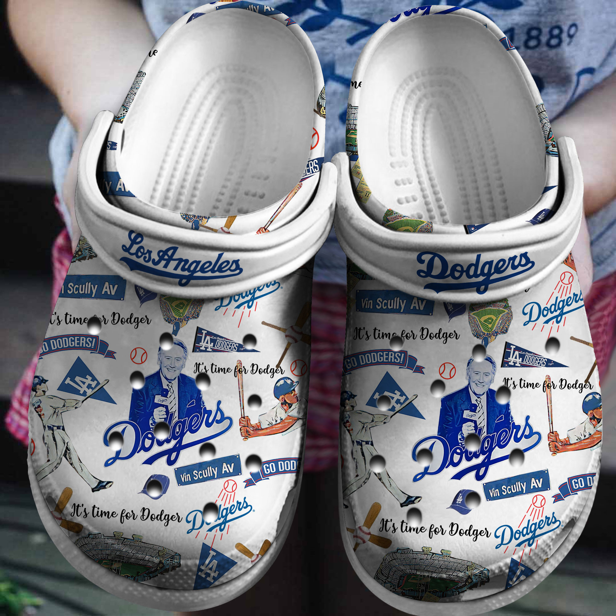 footwearmerch los angeles dodgers mlb sport crocs crocband clogs shoes comfortable for men women and kids 0gvt5