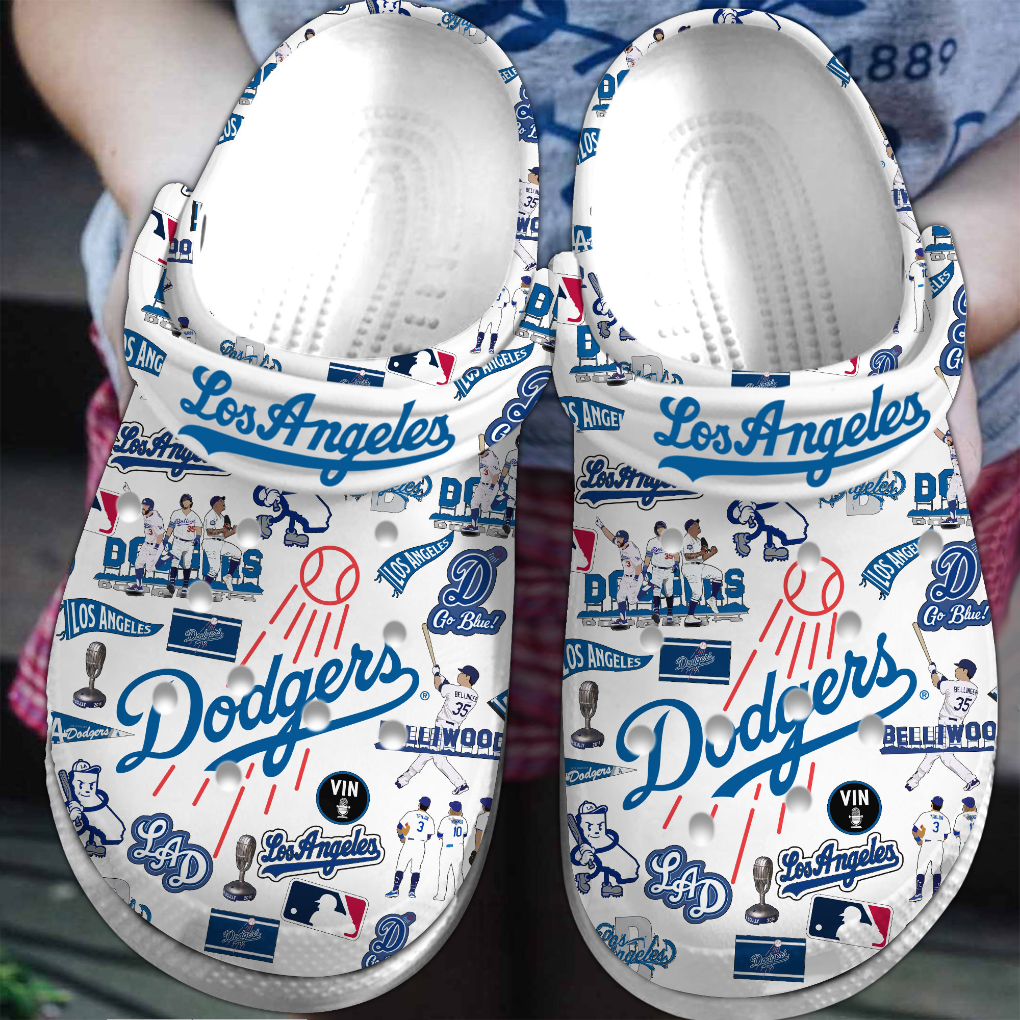 footwearmerch los angeles dodgers mlb sport crocs crocband clogs shoes comfortable for men women and kids 73cgy