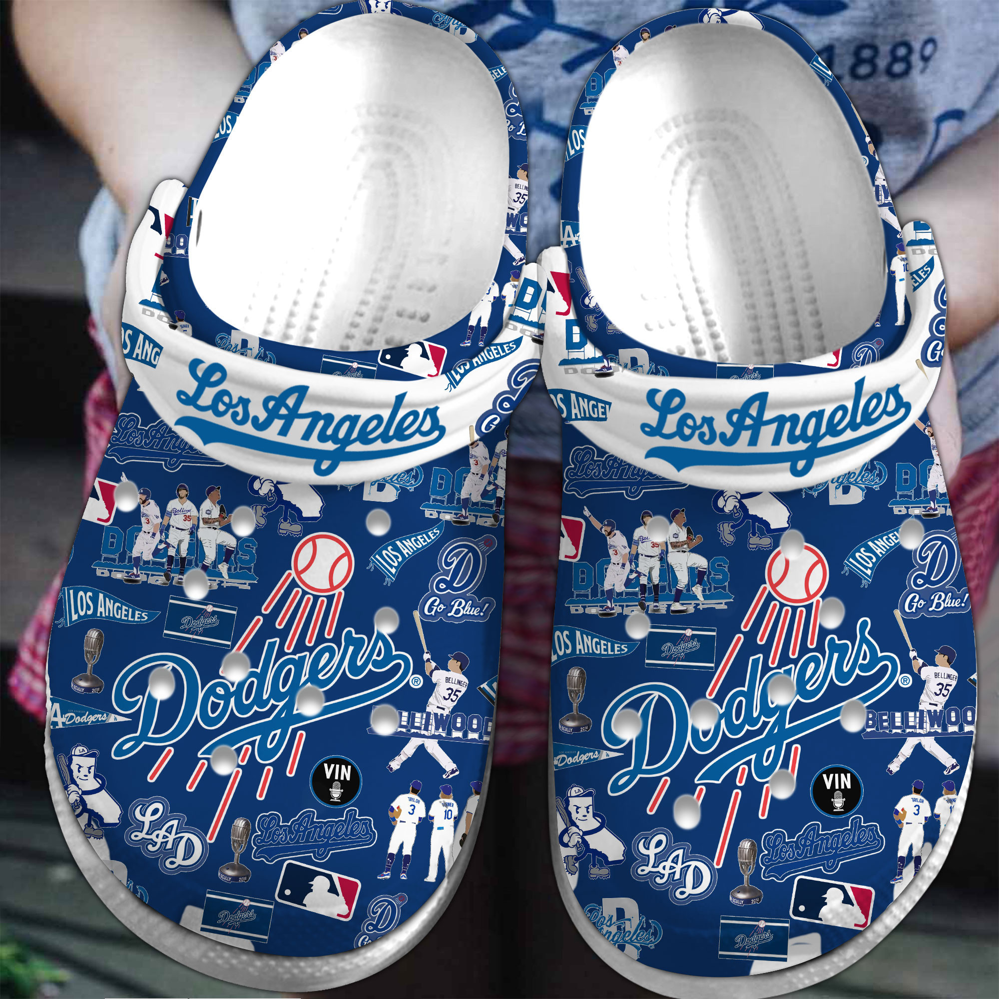 footwearmerch los angeles dodgers mlb sport crocs crocband clogs shoes comfortable for men women and kids ibenu