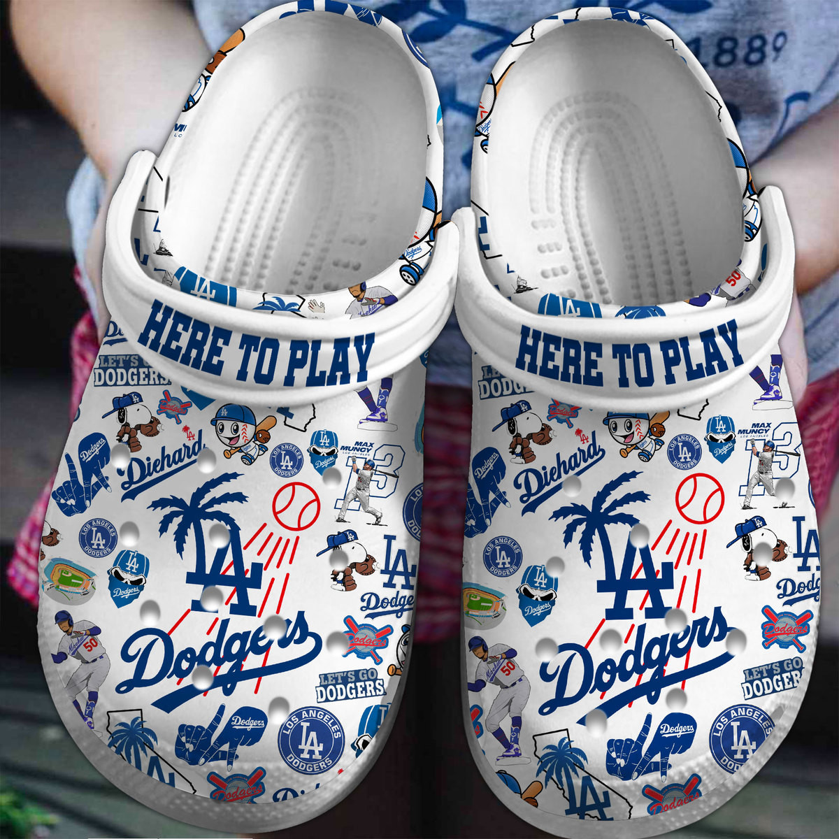 footwearmerch los angeles dodgers mlb sport crocs crocband clogs shoes comfortable for men women and kids quy9e