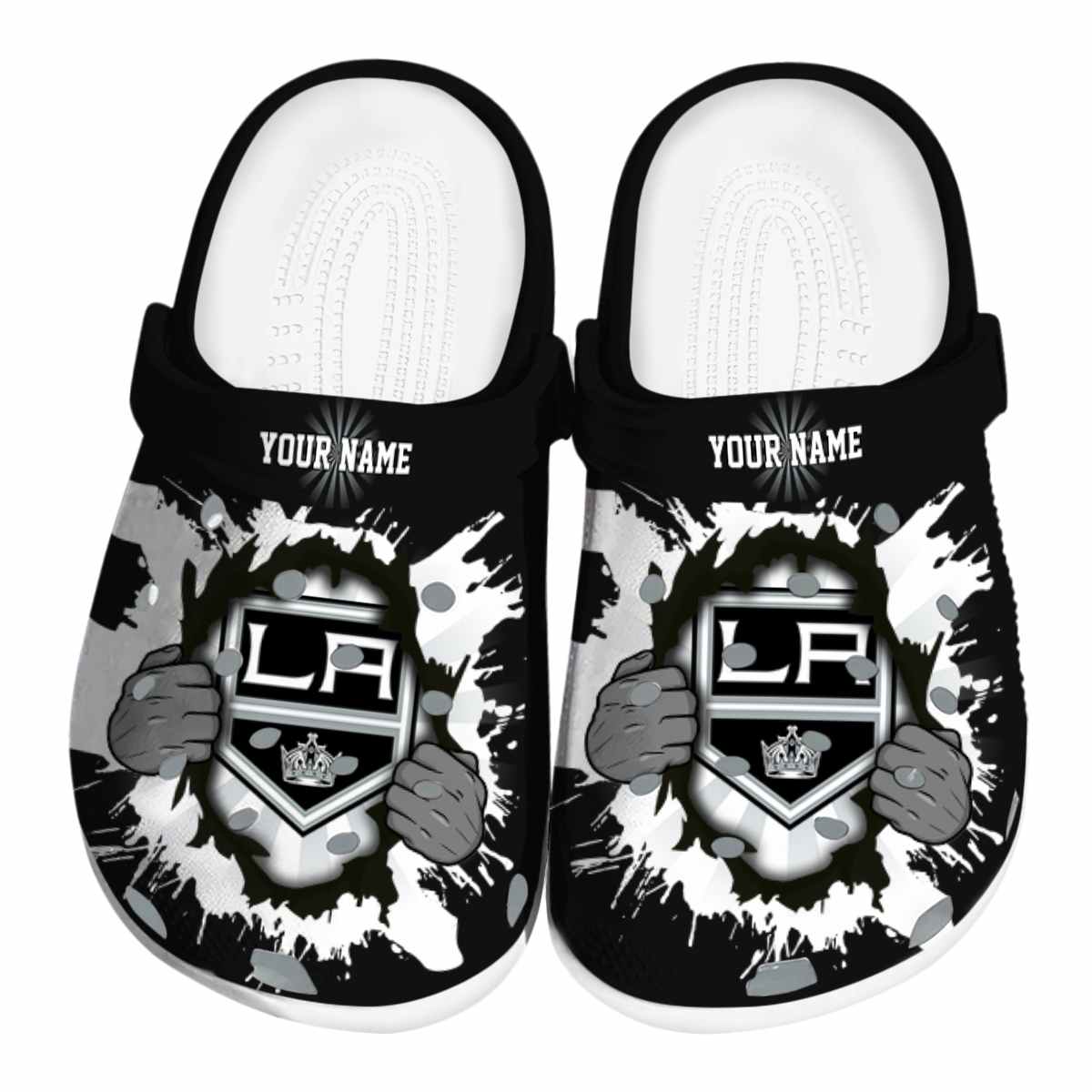 footwearmerch los angeles kings nhl sport crocs crocband clogs shoes comfortable for men women and kids dcnwy