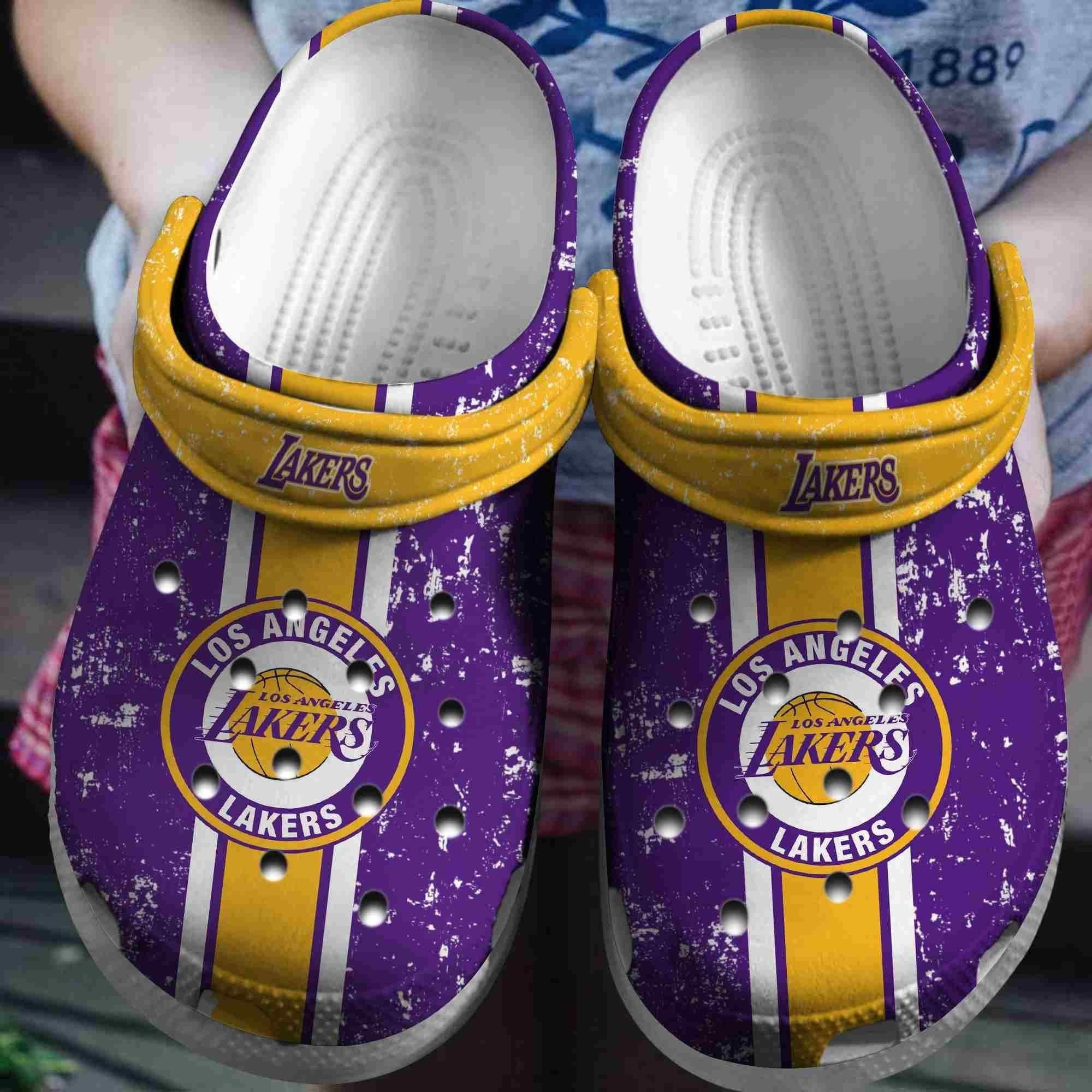 footwearmerch los angeles lakers basketball club clogs shoes crocs crocband comfortable for men women smjfh