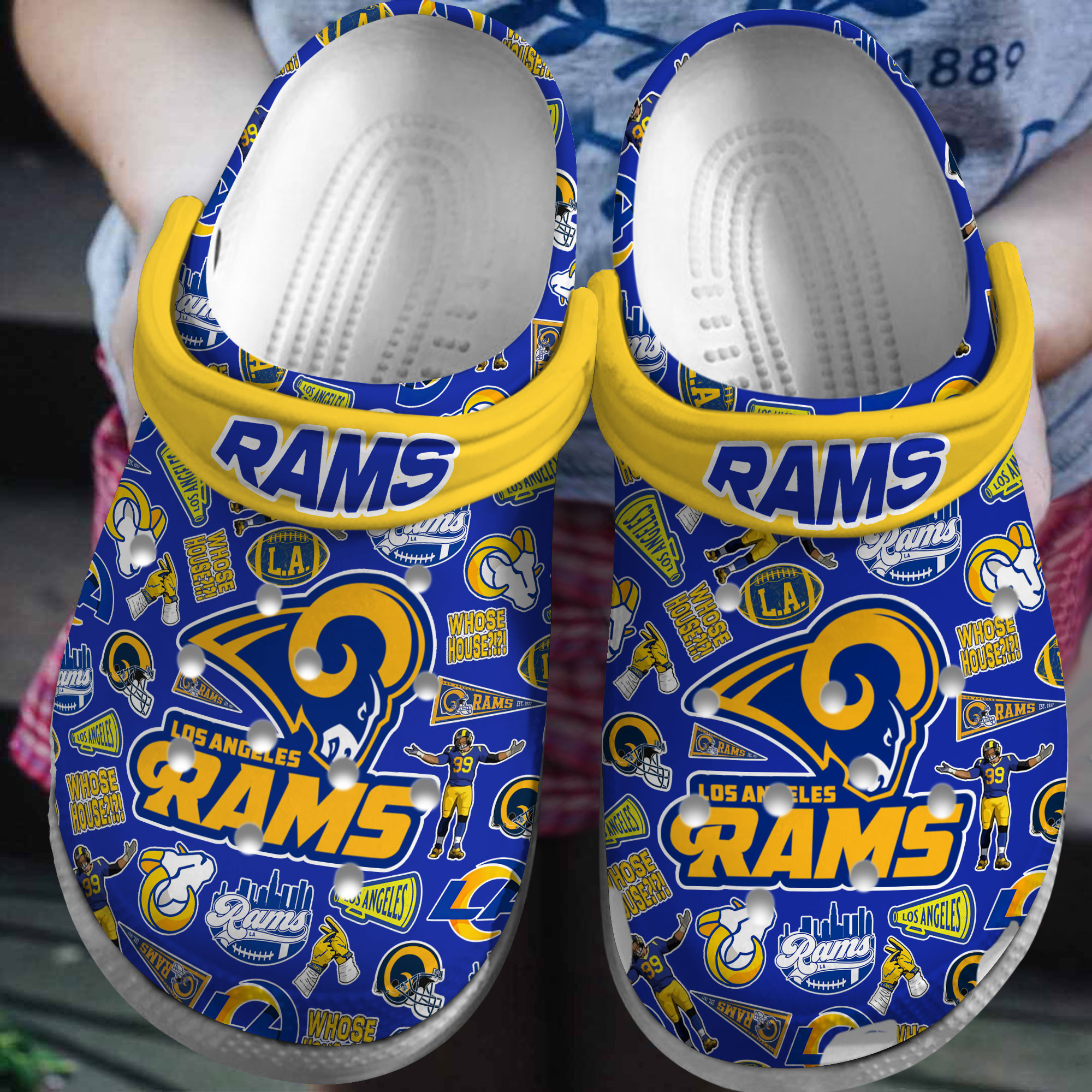 footwearmerch los angeles rams nfl sport crocs crocband clogs shoes comfortable for men women and kids 42ne0