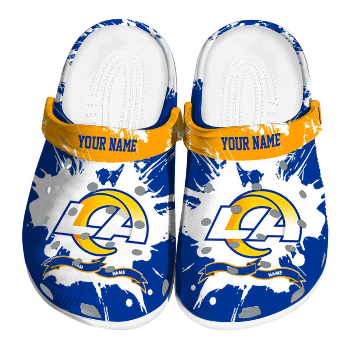 footwearmerch los angeles rams nfl sport crocs crocband clogs shoes comfortable for men women and kids b1r4a