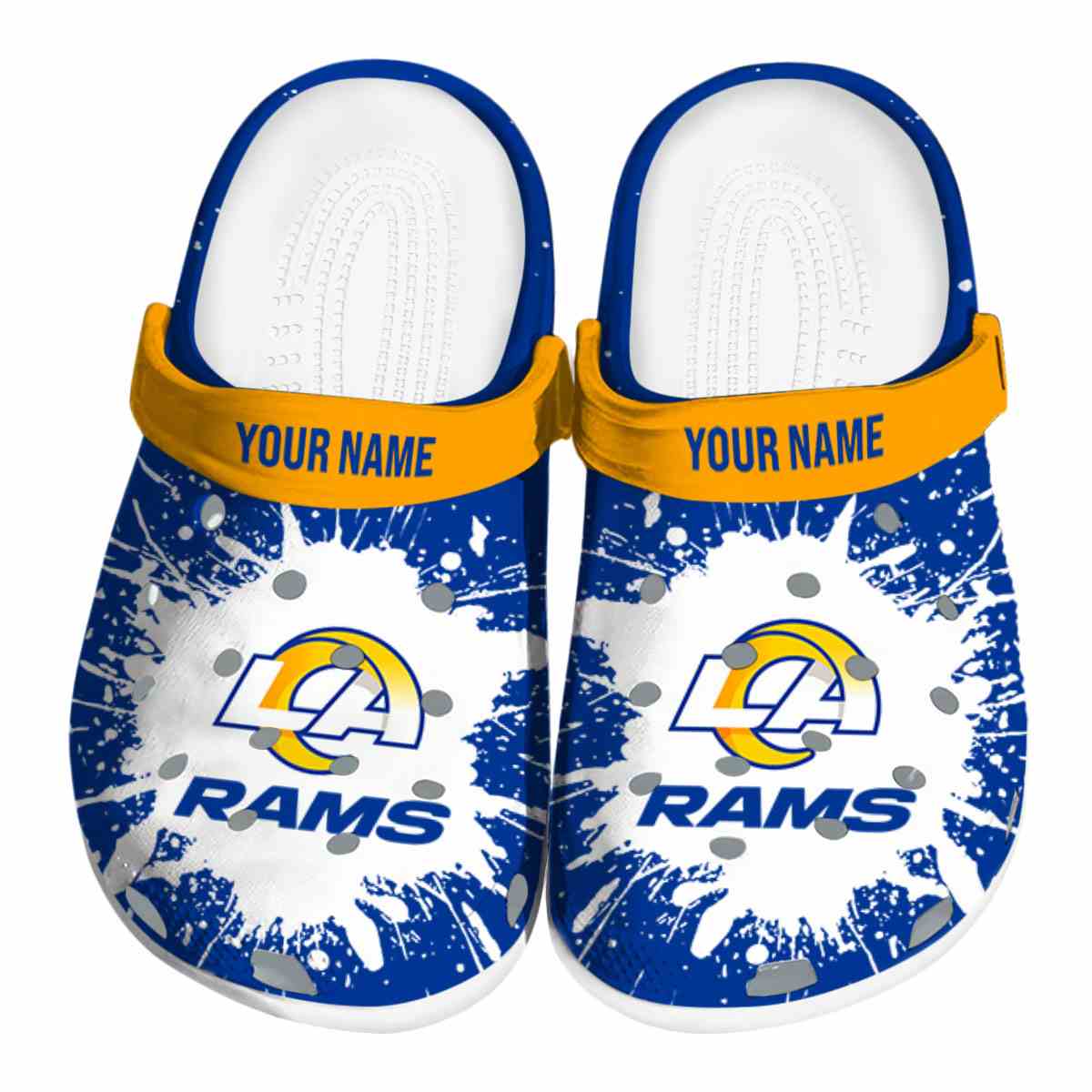 footwearmerch los angeles rams nfl sport crocs crocband clogs shoes comfortable for men women and kids ffmvx