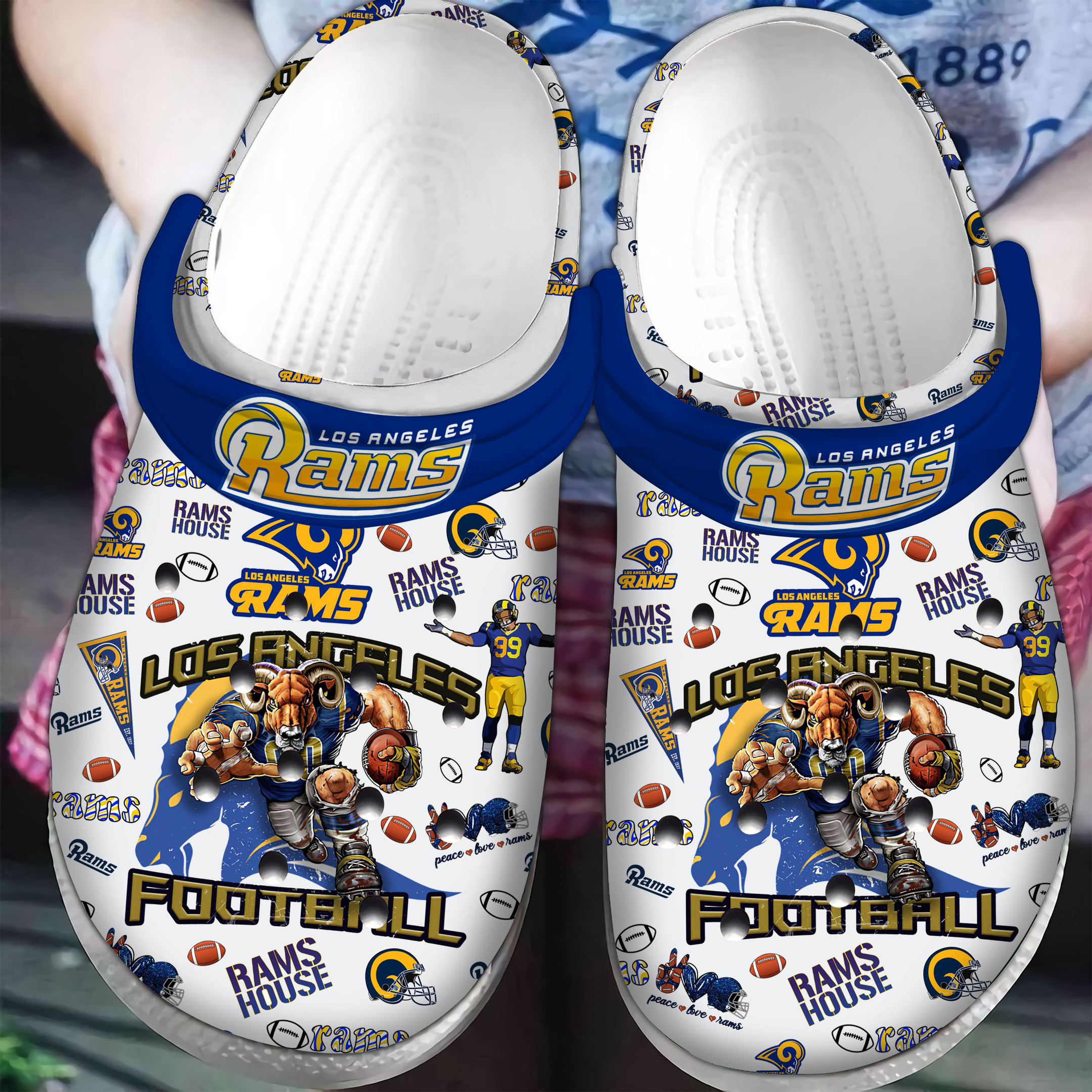 footwearmerch los angeles rams nfl sport crocs crocband clogs shoes comfortable for men women and kids r0vbf