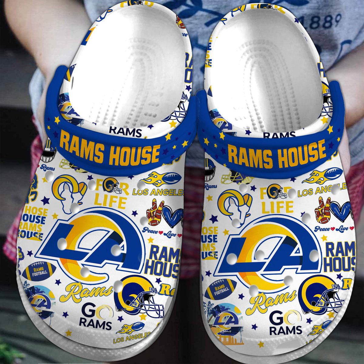 footwearmerch los angeles rams nfl sport crocs crocband clogs shoes comfortable for men women and kids rxfrf