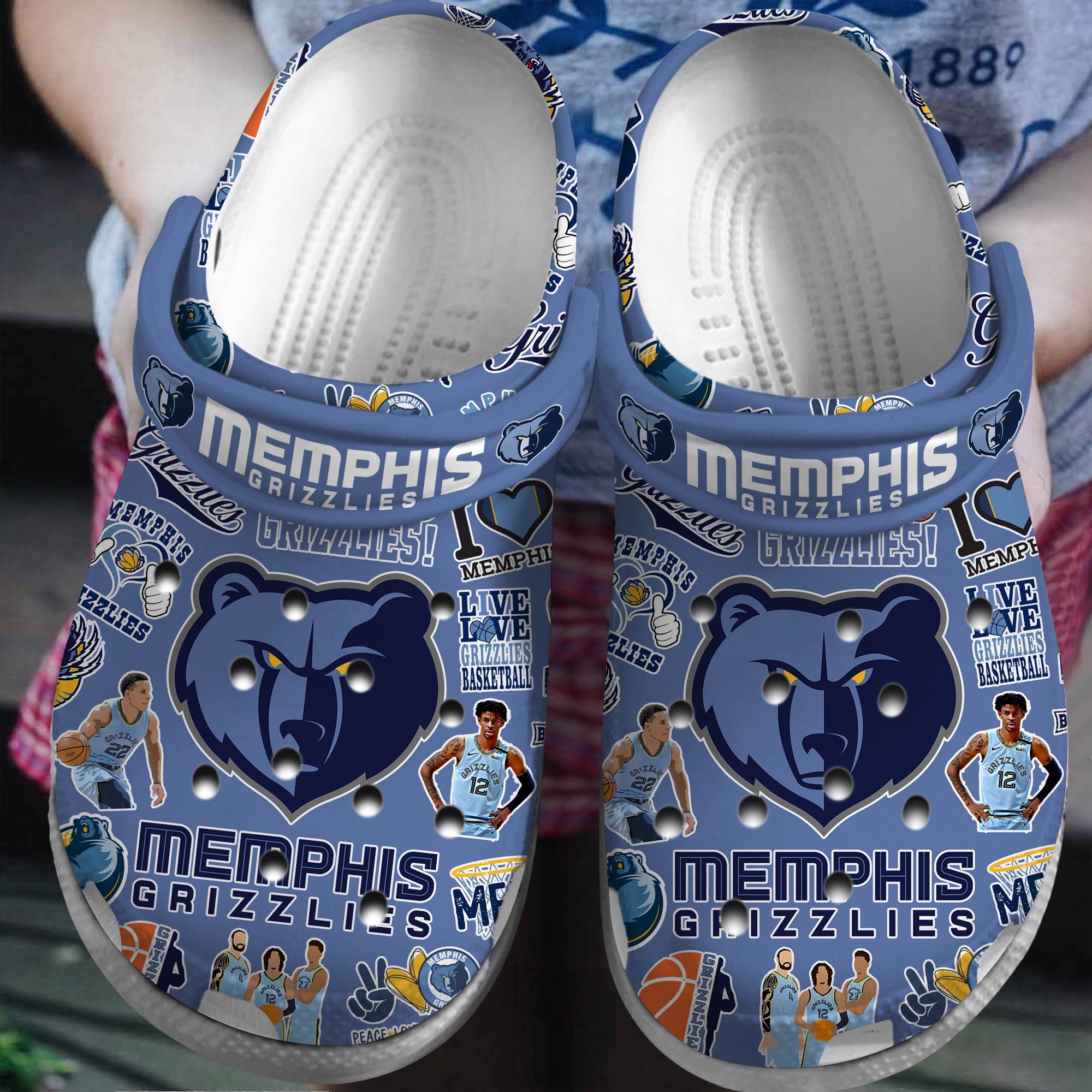 footwearmerch memphis grizzlies nba basketball sport crocs crocband clogs shoes comfortable for men women and kids tqkm2