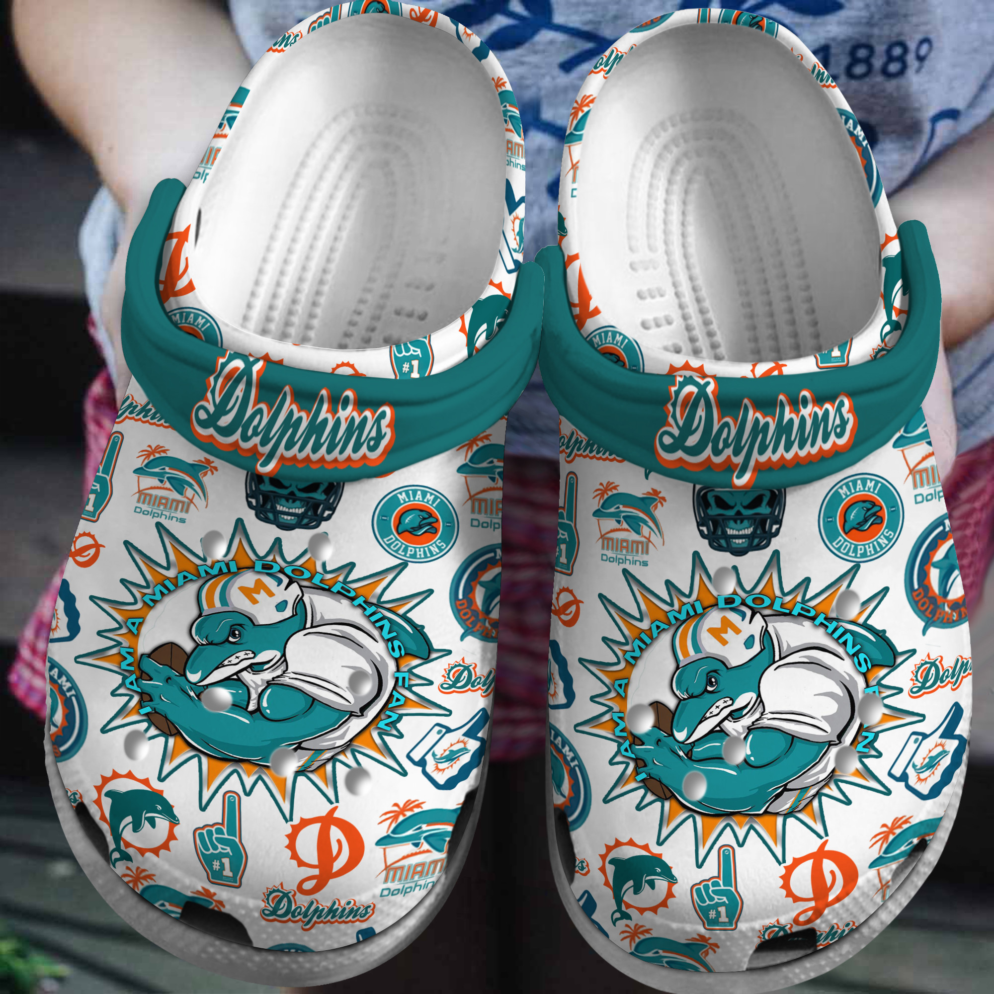 footwearmerch miami dolphins nfl sport crocs crocband clogs shoes comfortable for men women and kids 5ycov