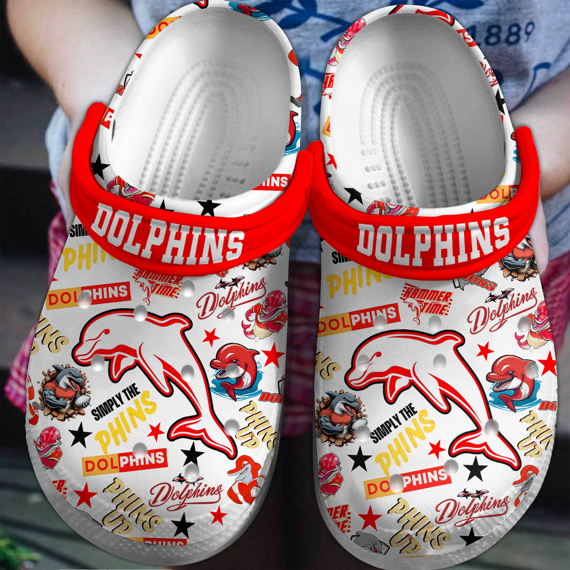 footwearmerch miami dolphins nfl sport crocs crocband clogs shoes comfortable for men women and kids bebai