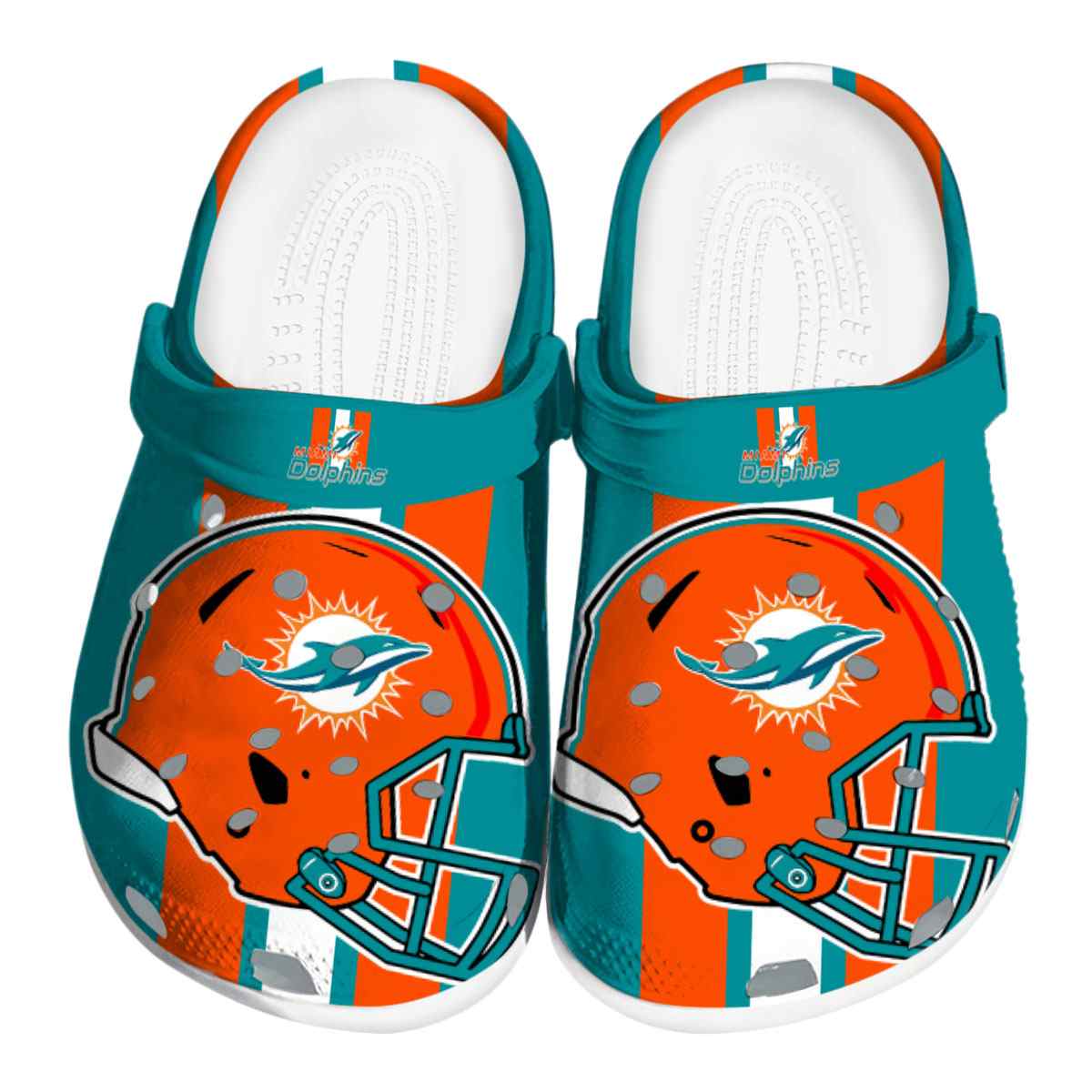 footwearmerch miami dolphins nfl sport crocs crocband clogs shoes comfortable for men women and kids heym3