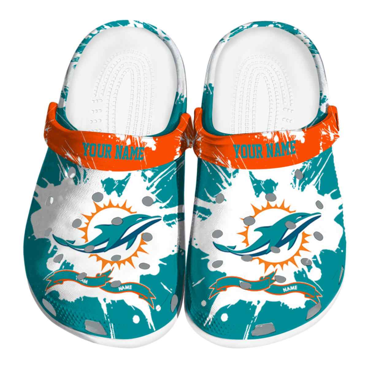 footwearmerch miami dolphins nfl sport crocs crocband clogs shoes comfortable for men women and kids ubscg