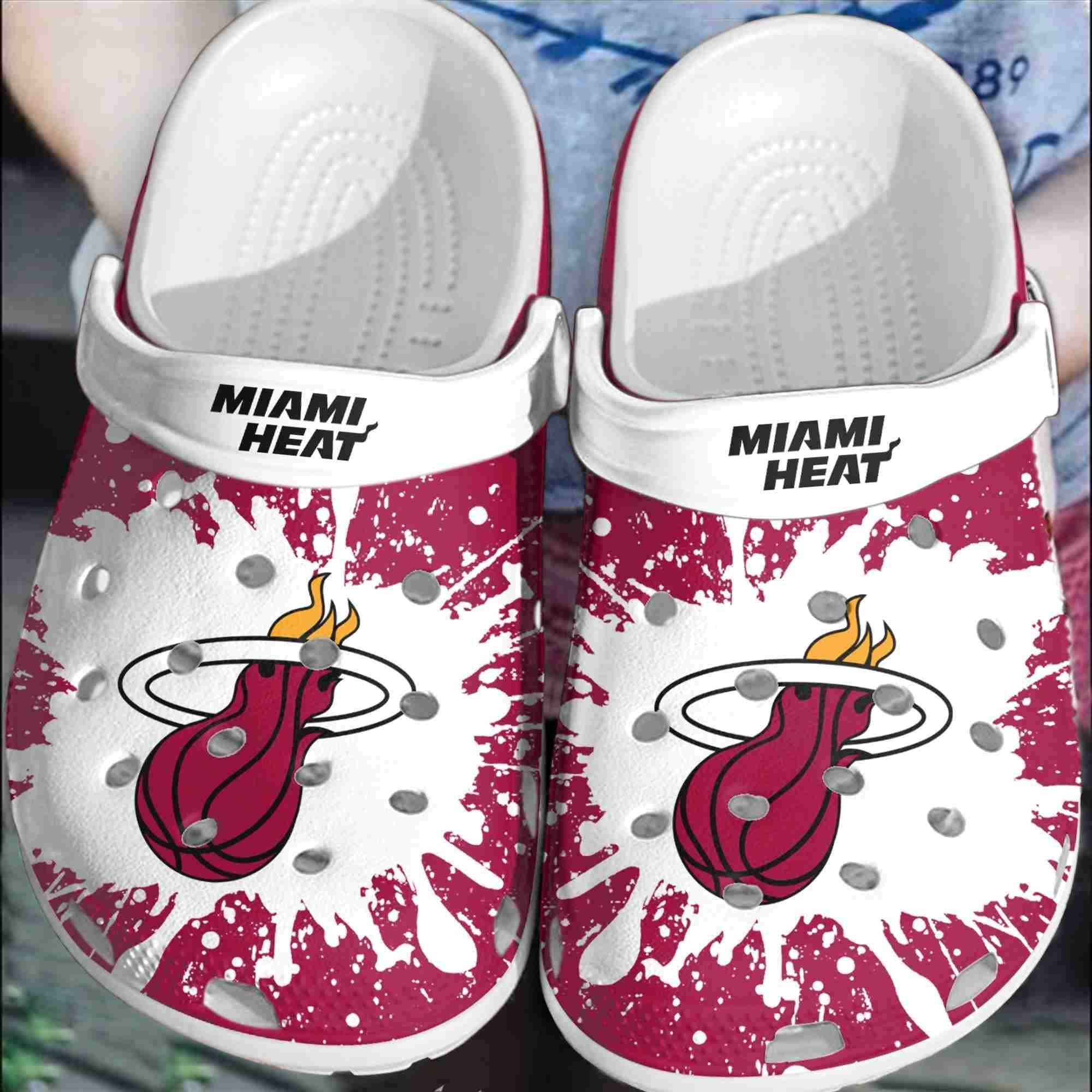 footwearmerch miami heat basketball club crocband clogs shoes comfortable for men women ia99t