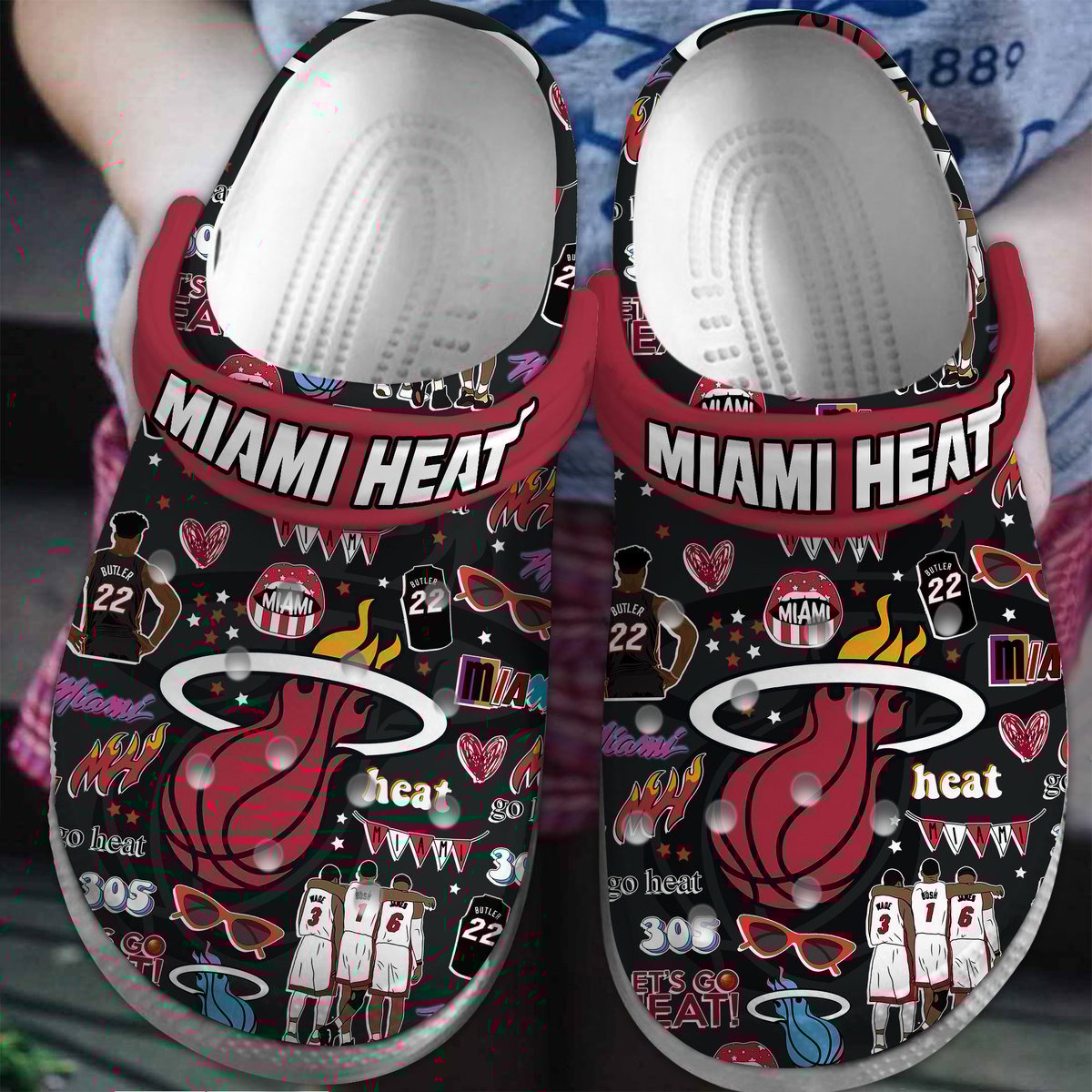 footwearmerch miami heat nba sport crocs crocband clogs shoes comfortable for men women and kids qvfqg