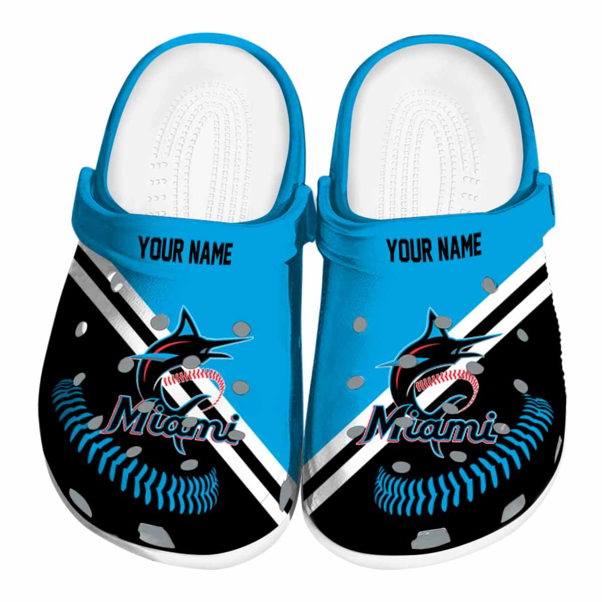 footwearmerch miami marlins mlb sport crocs crocband clogs shoes comfortable for men women and kids esql2