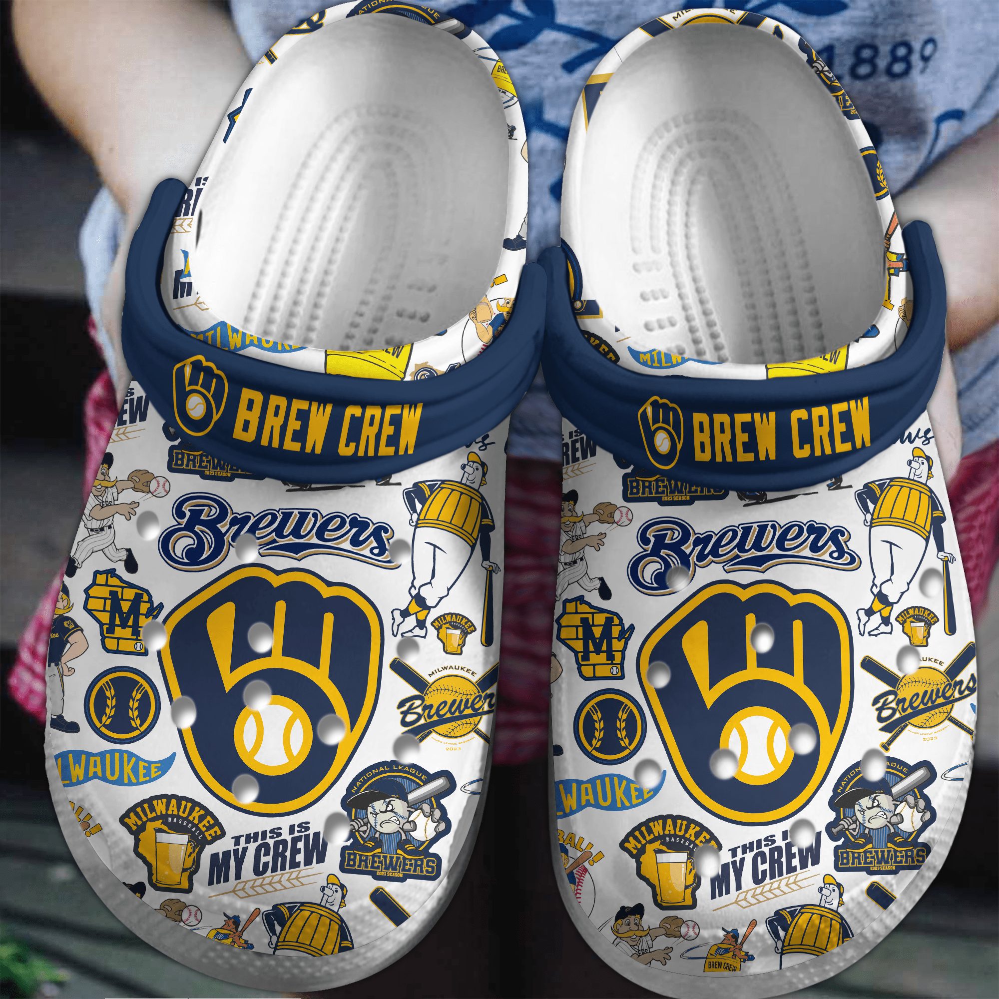 footwearmerch milwaukee brewers mlb sport crocs crocband clogs shoes comfortable for men women and kids d7scc