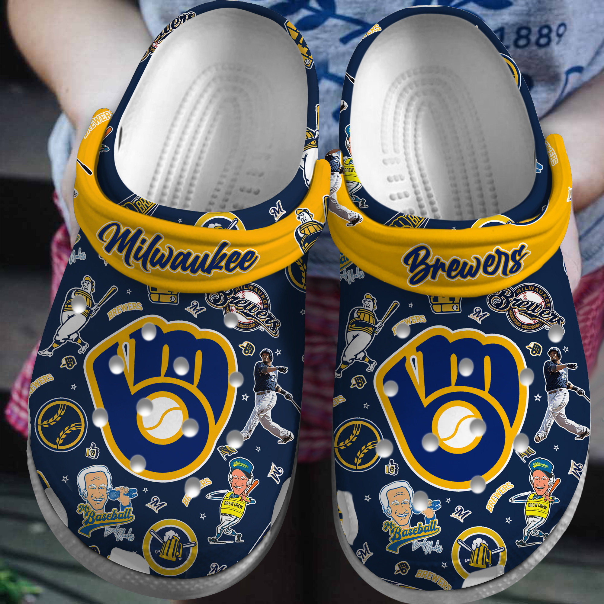 footwearmerch milwaukee brewers mlb sport crocs crocband clogs shoes comfortable for men women and kids noa0r