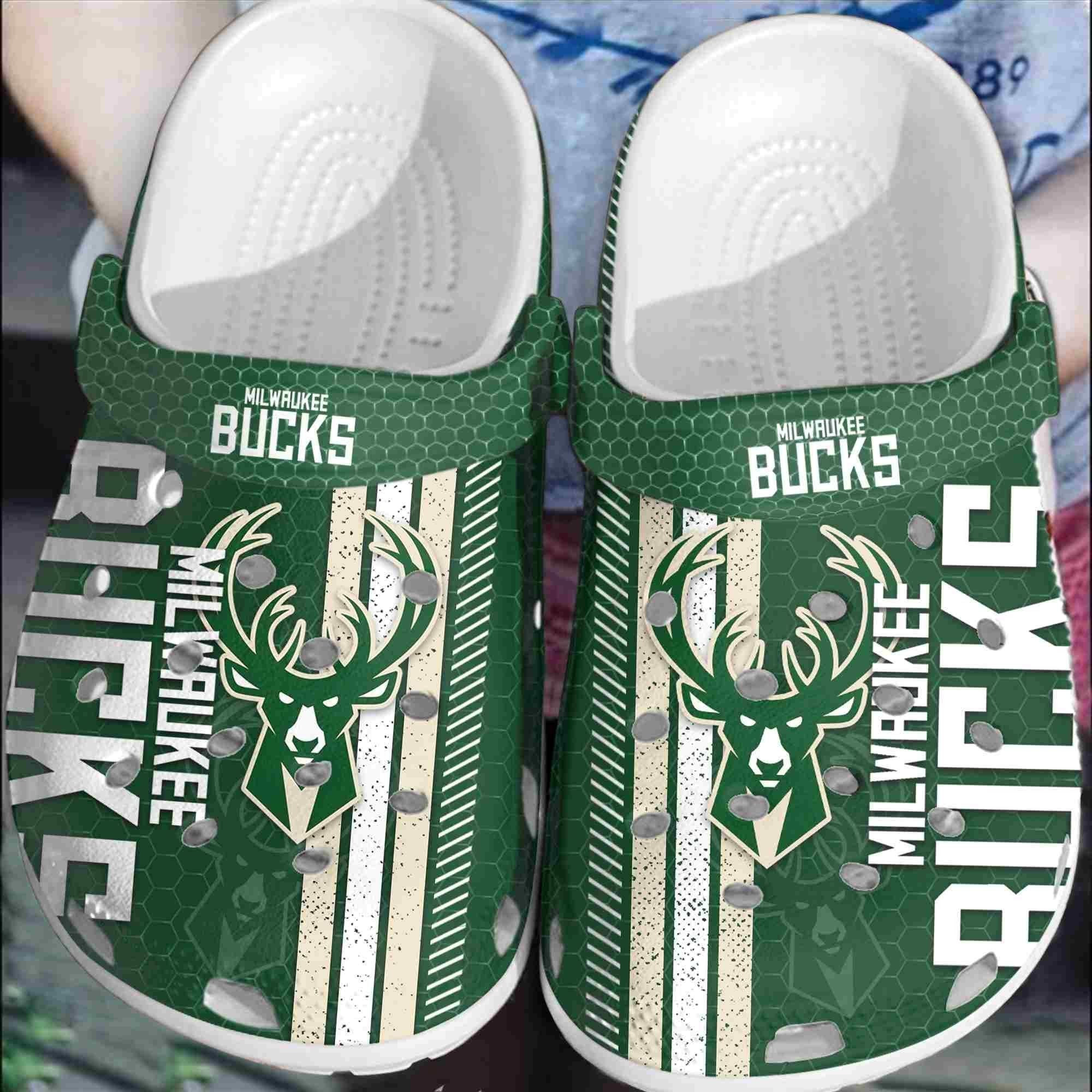 footwearmerch milwaukee bucks basketball club clogs crocband comfortable shoes for men women bankr
