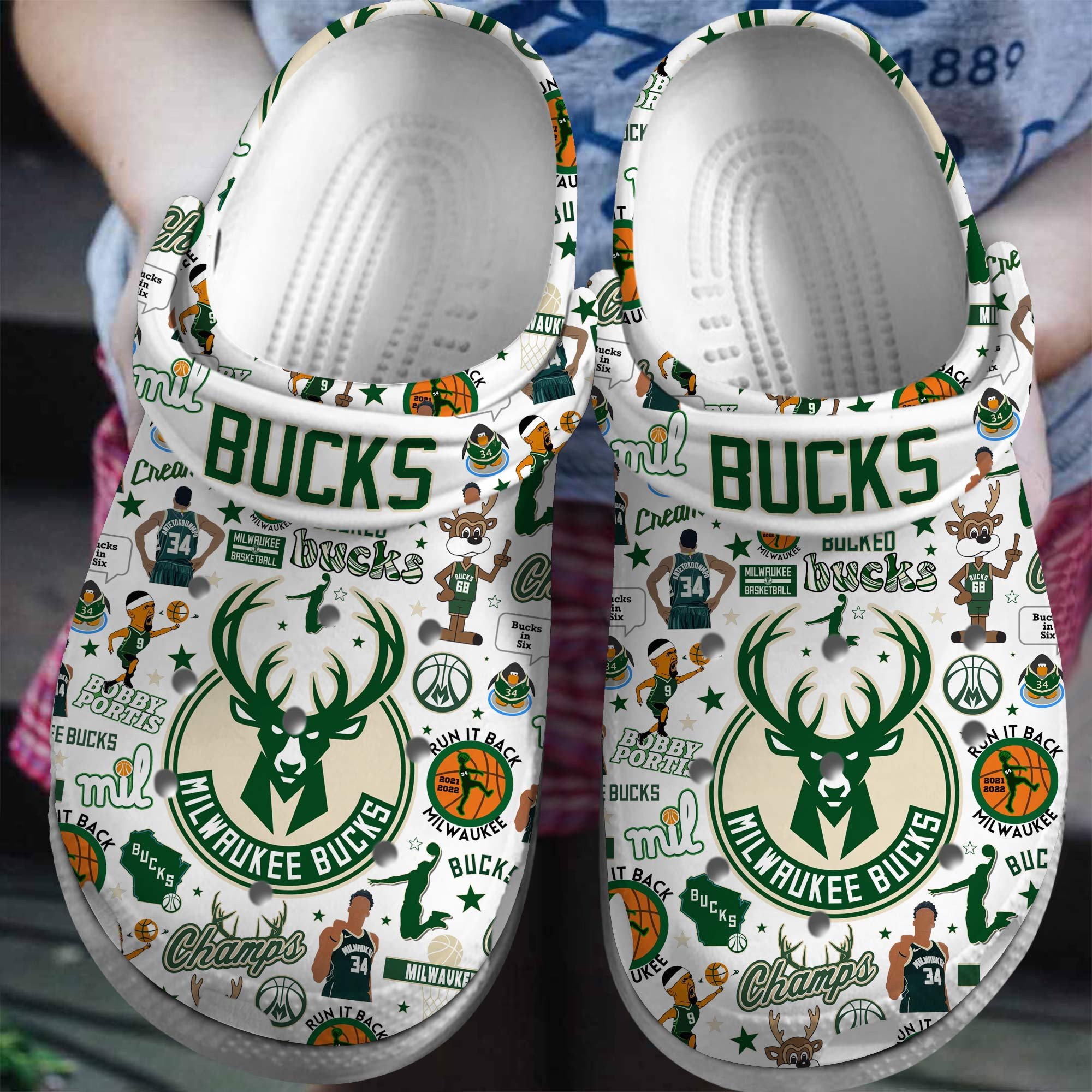 footwearmerch milwaukee bucks nba basketball sport crocs crocband clogs shoes comfortable for men women and kids pkqc9