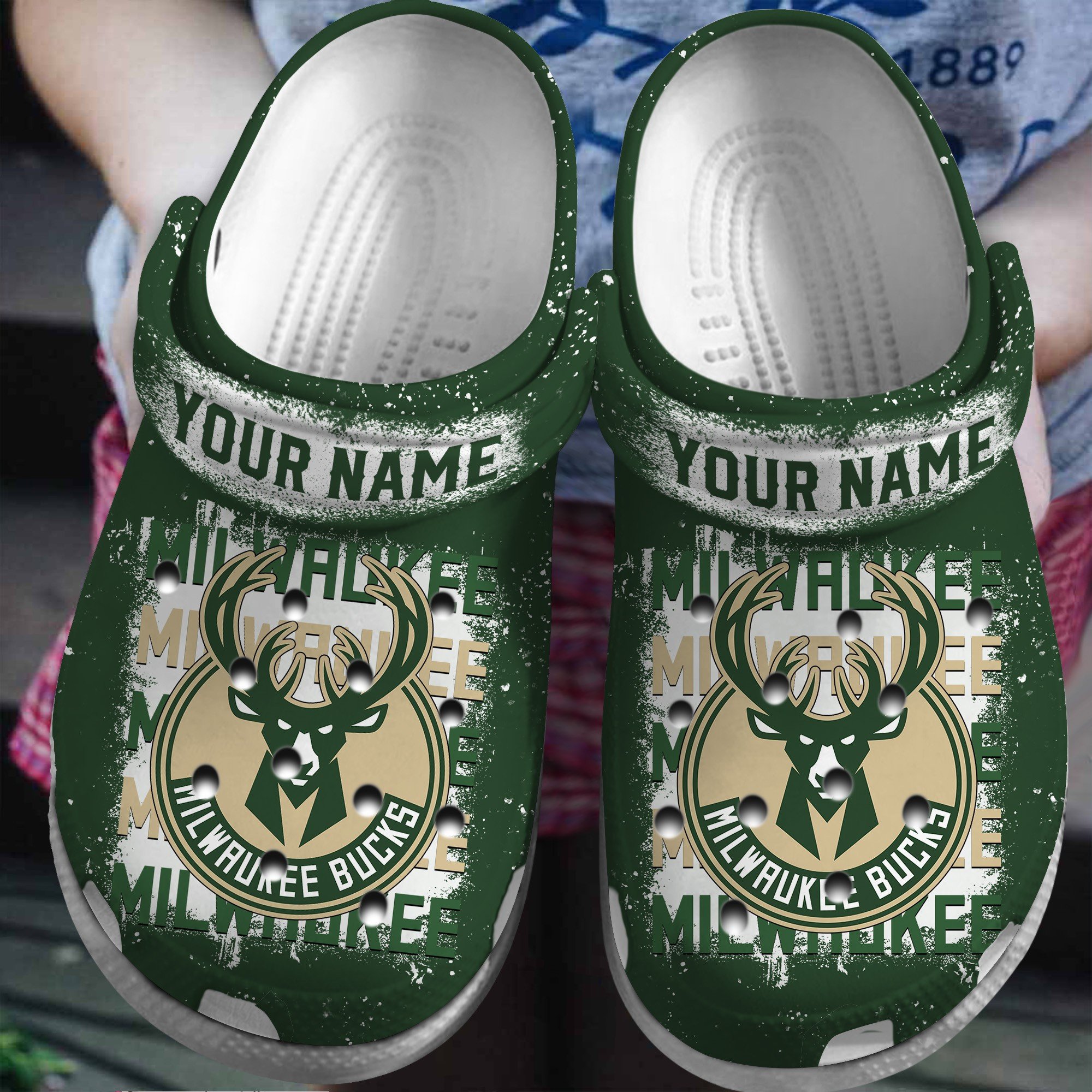 footwearmerch milwaukee bucks nba basketball sport crocs crocband clogs shoes comfortable for men women and kids wh34j