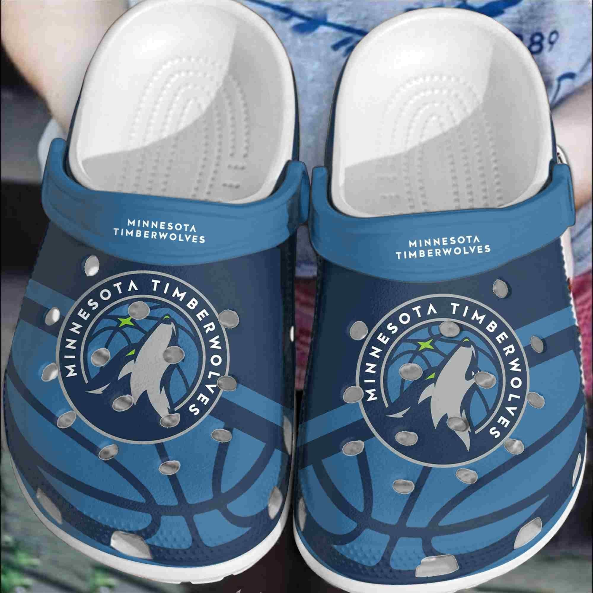 footwearmerch minnesota timberwolves basketball club clogs shoes comfortable crocband for men women tx23y