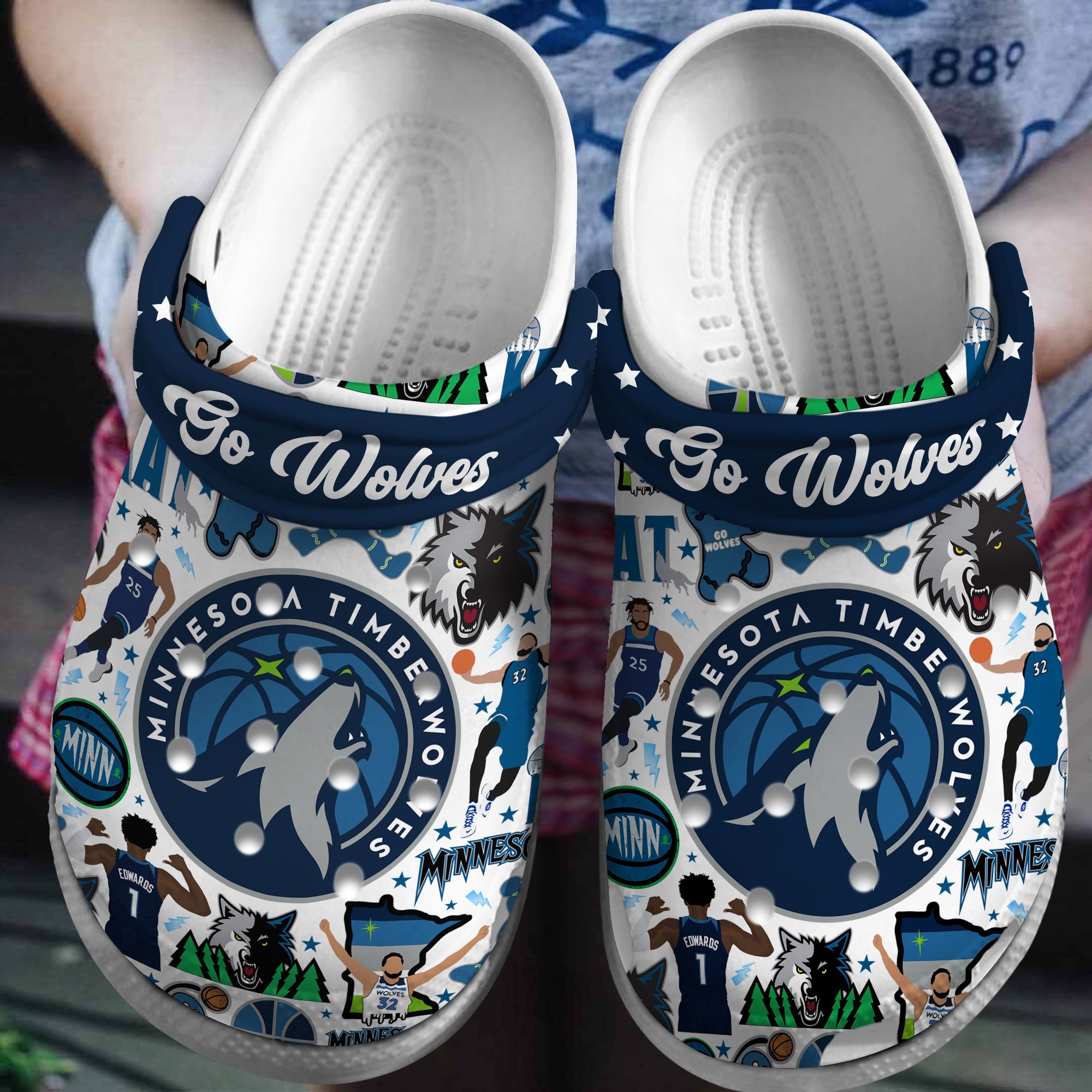 footwearmerch minnesota timberwolves nba sport crocs crocband clogs shoes comfortable for men women and kids n1vpi