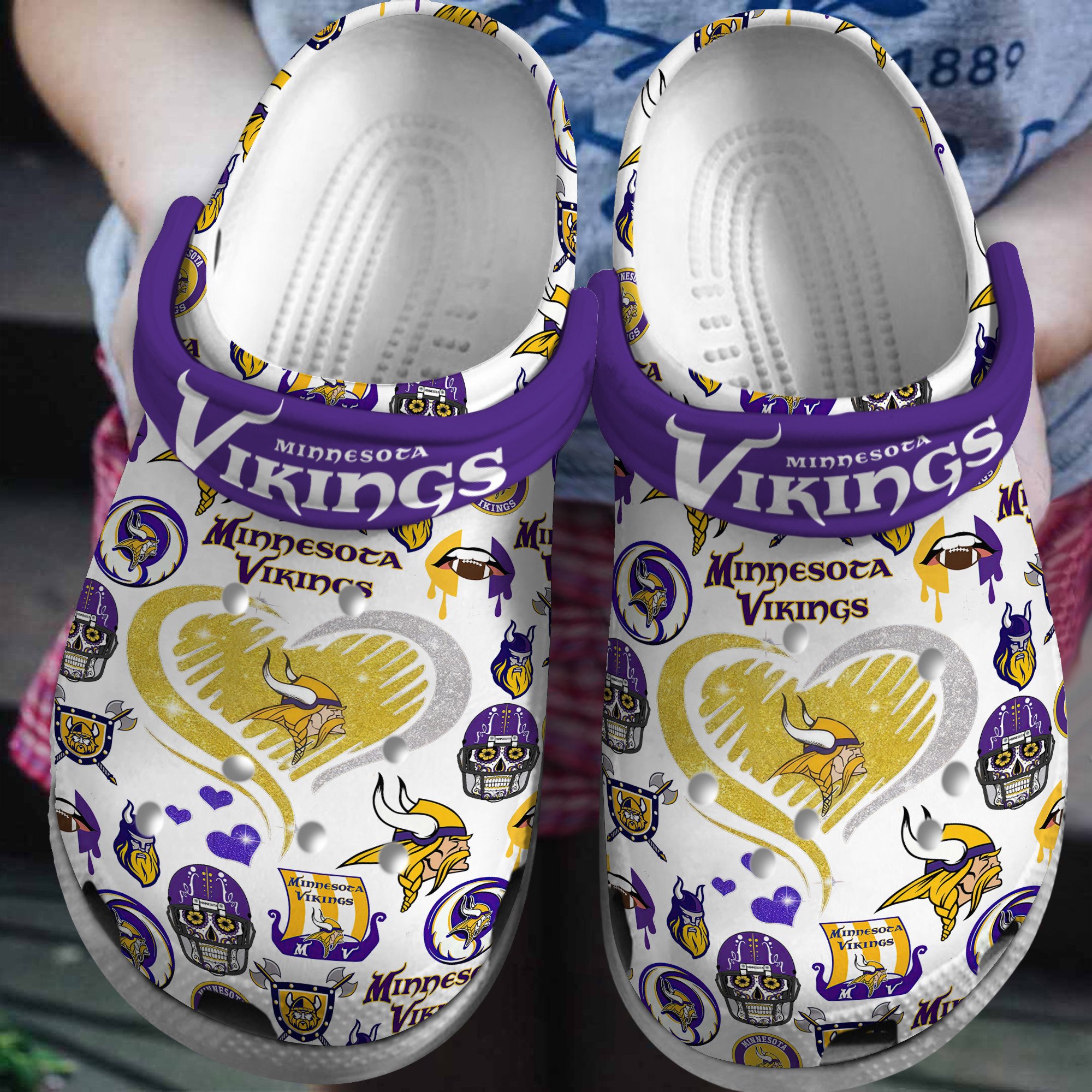 footwearmerch minnesota vikings chant skol nfl sport crocs crocband clogs shoes comfortable for men women and kids uivsj