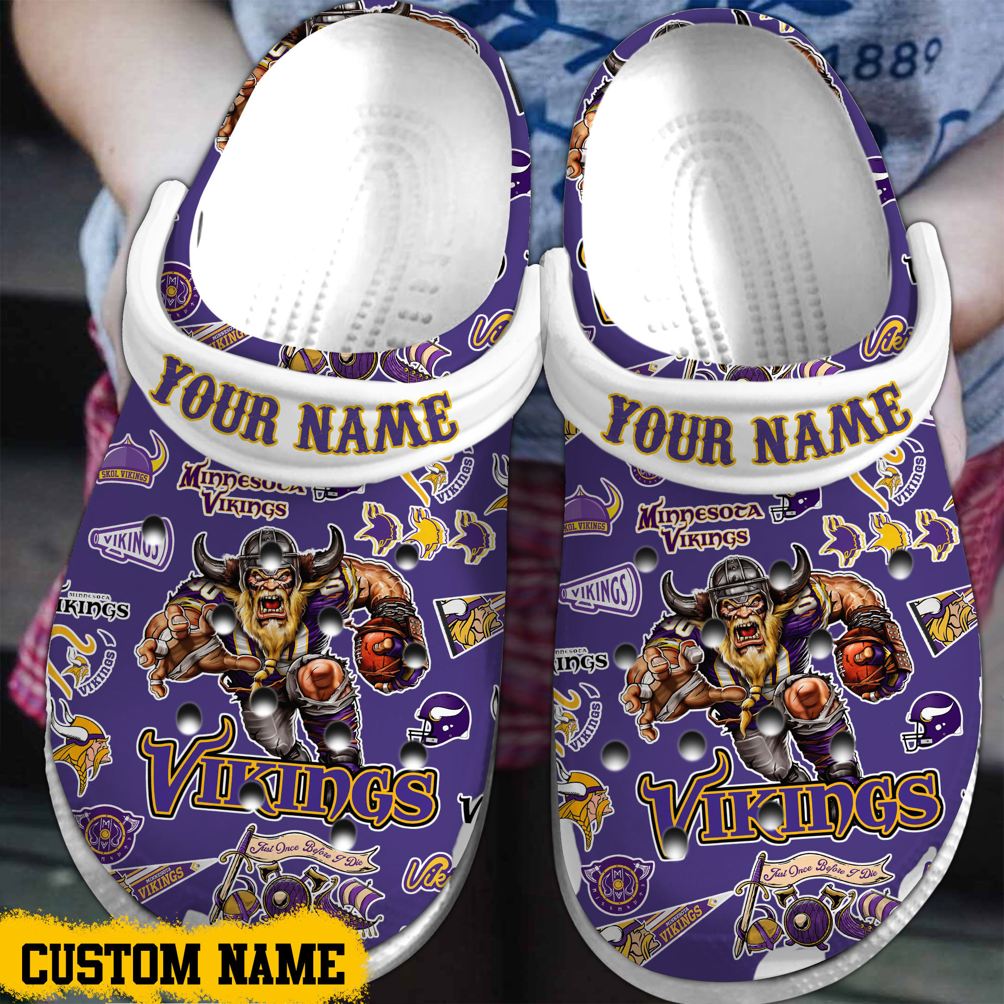 footwearmerch minnesota vikings nfl sport crocs crocband clogs shoes comfortable for men women and kids 0n5np