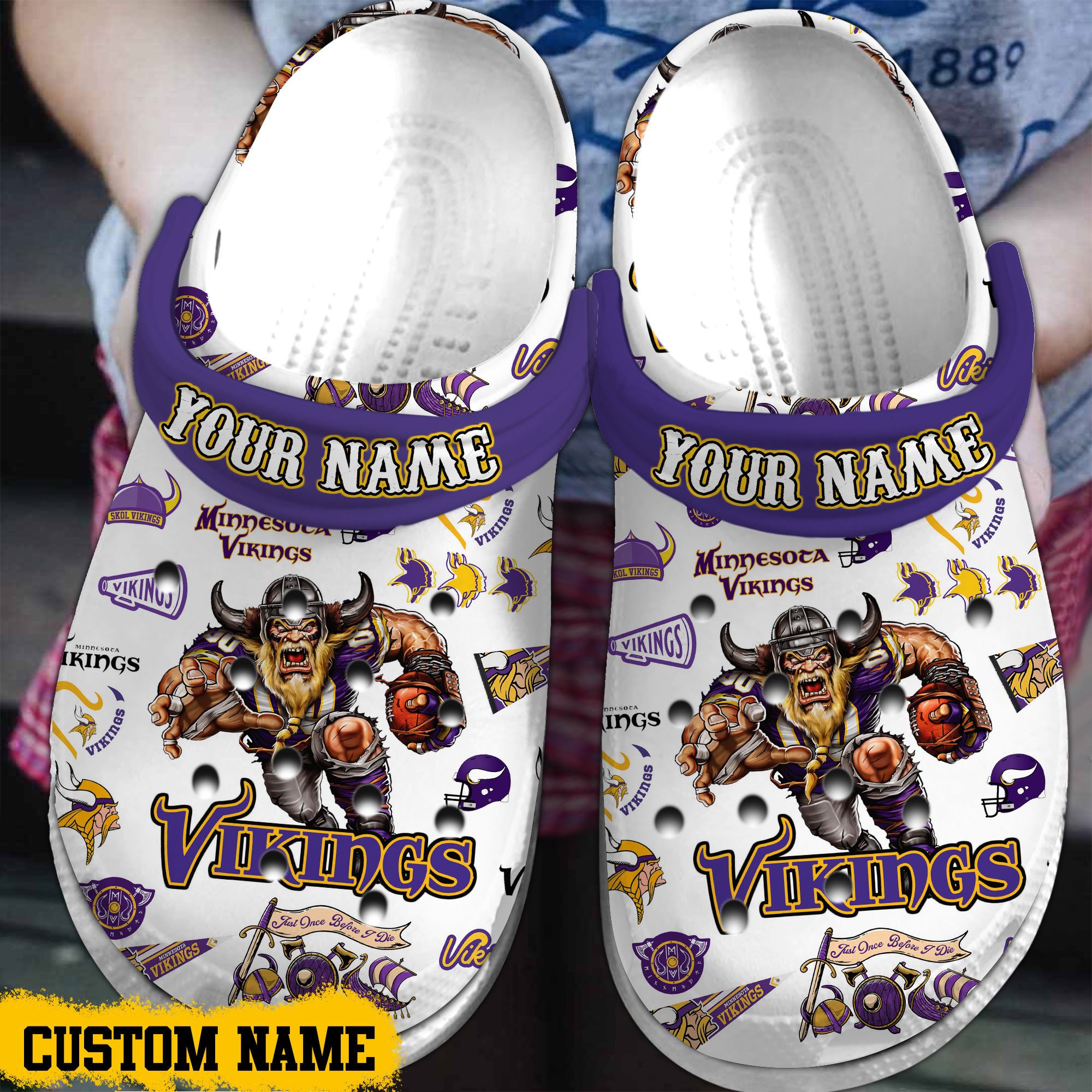footwearmerch minnesota vikings nfl sport crocs crocband clogs shoes comfortable for men women and kids lzbcu