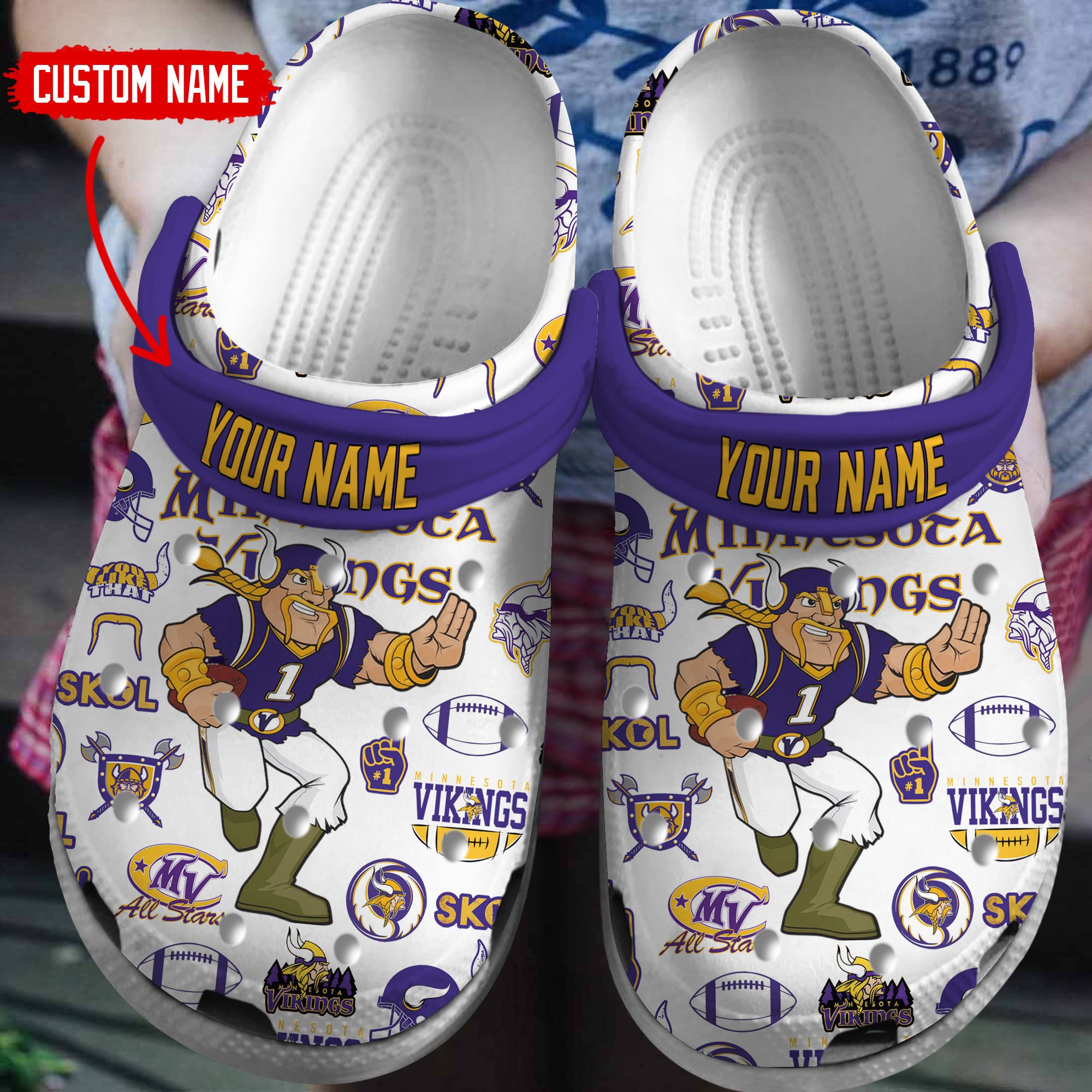 footwearmerch minnesota vikings nfl sport crocs crocband clogs shoes comfortable for men women and kids ocghs