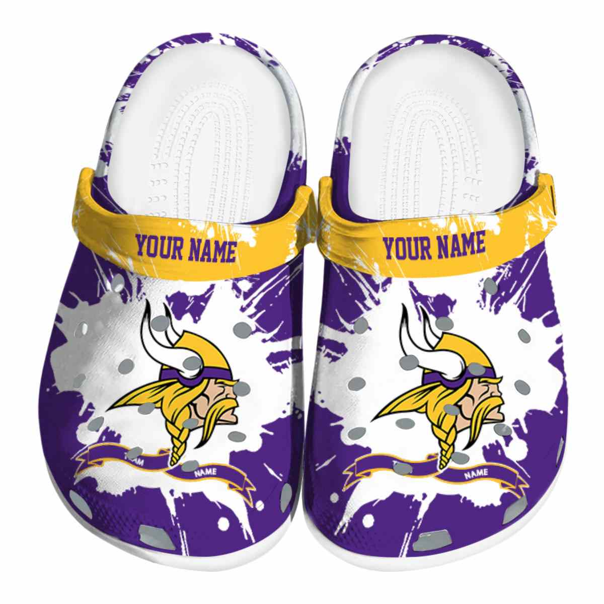 footwearmerch minnesota vikings nfl sport crocs crocband clogs shoes comfortable for men women and kids vhekt