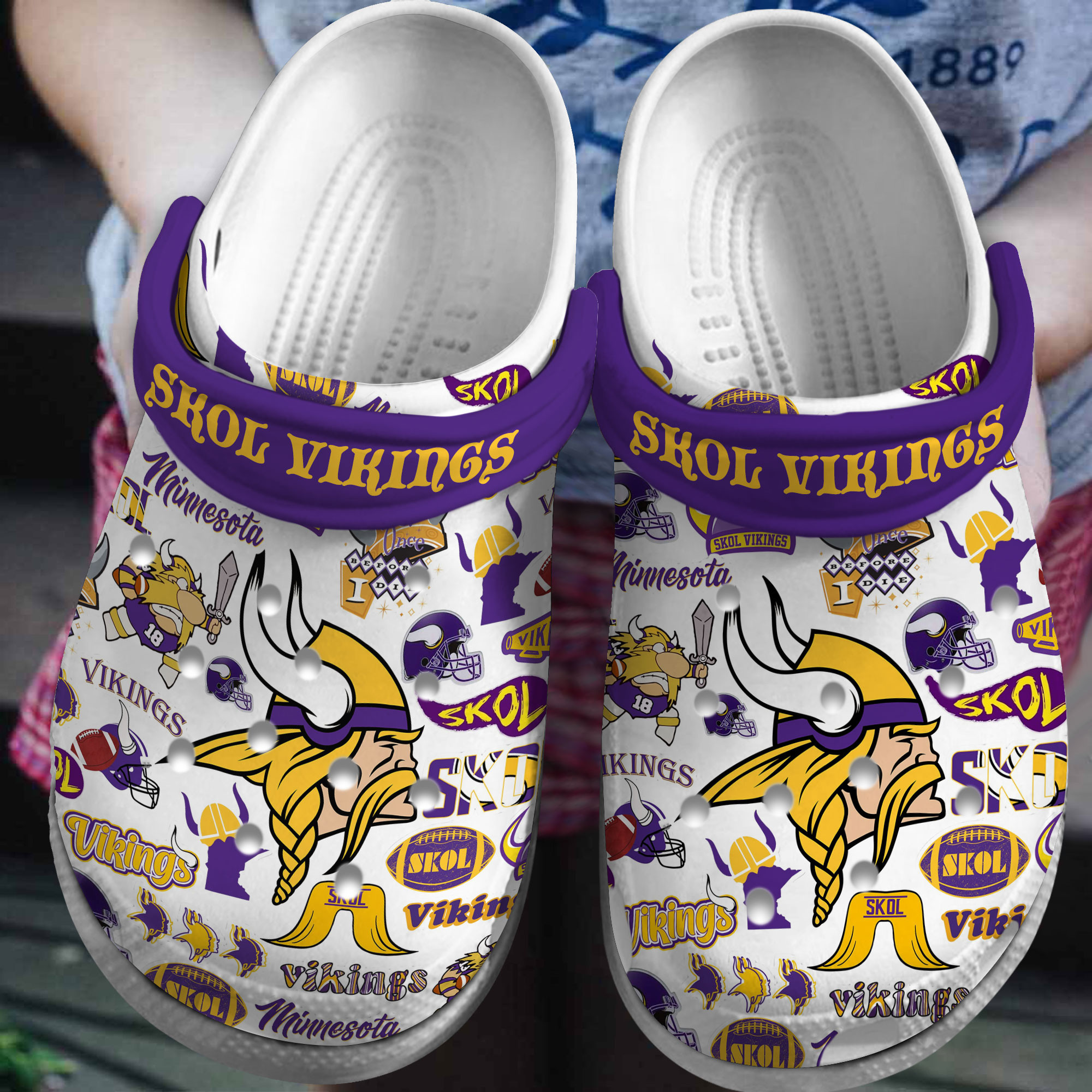 footwearmerch minnesota vikings nfl sport crocs crocband clogs shoes comfortable for men women and kids w98ot