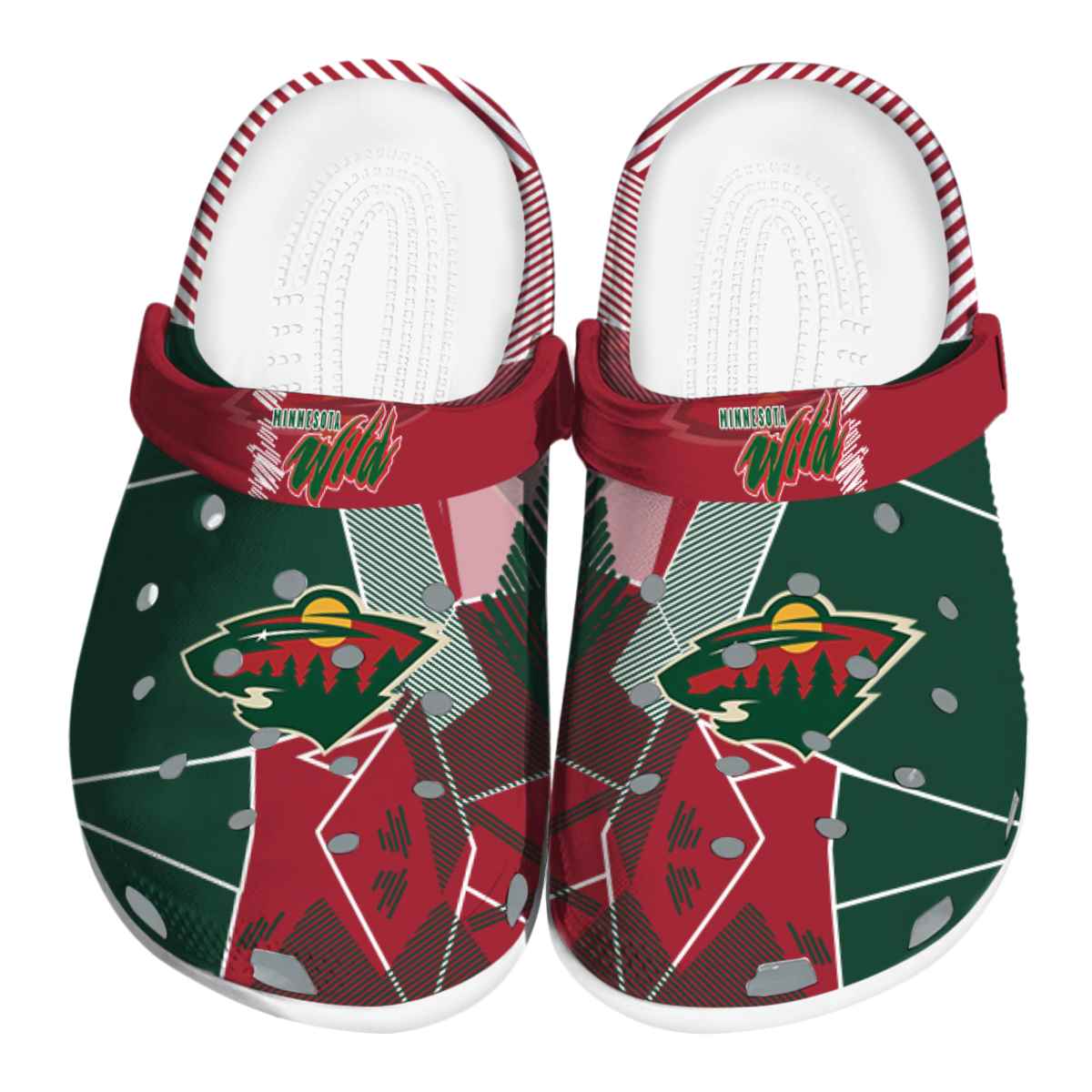 footwearmerch minnesota wild nhl sport crocs crocband clogs shoes comfortable for men women and kids 85jpe