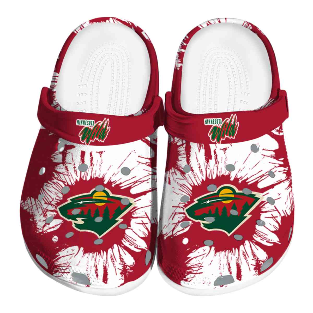 footwearmerch minnesota wild nhl sport crocs crocband clogs shoes comfortable for men women and kids eippm