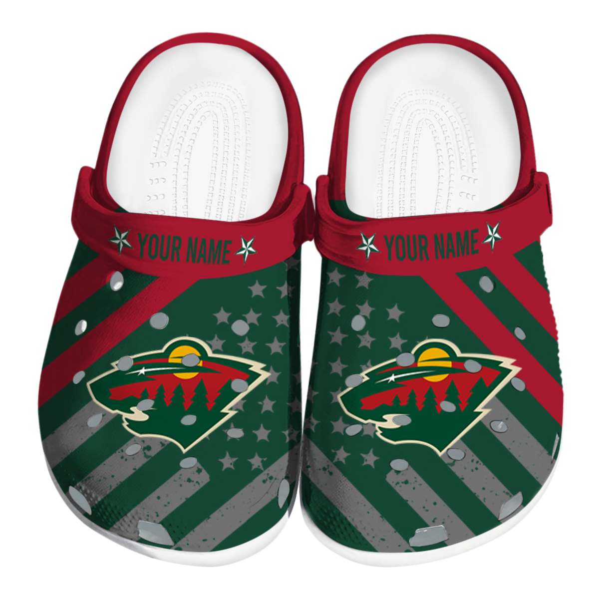 footwearmerch minnesota wild nhl sport crocs crocband clogs shoes comfortable for men women and kids nxhin