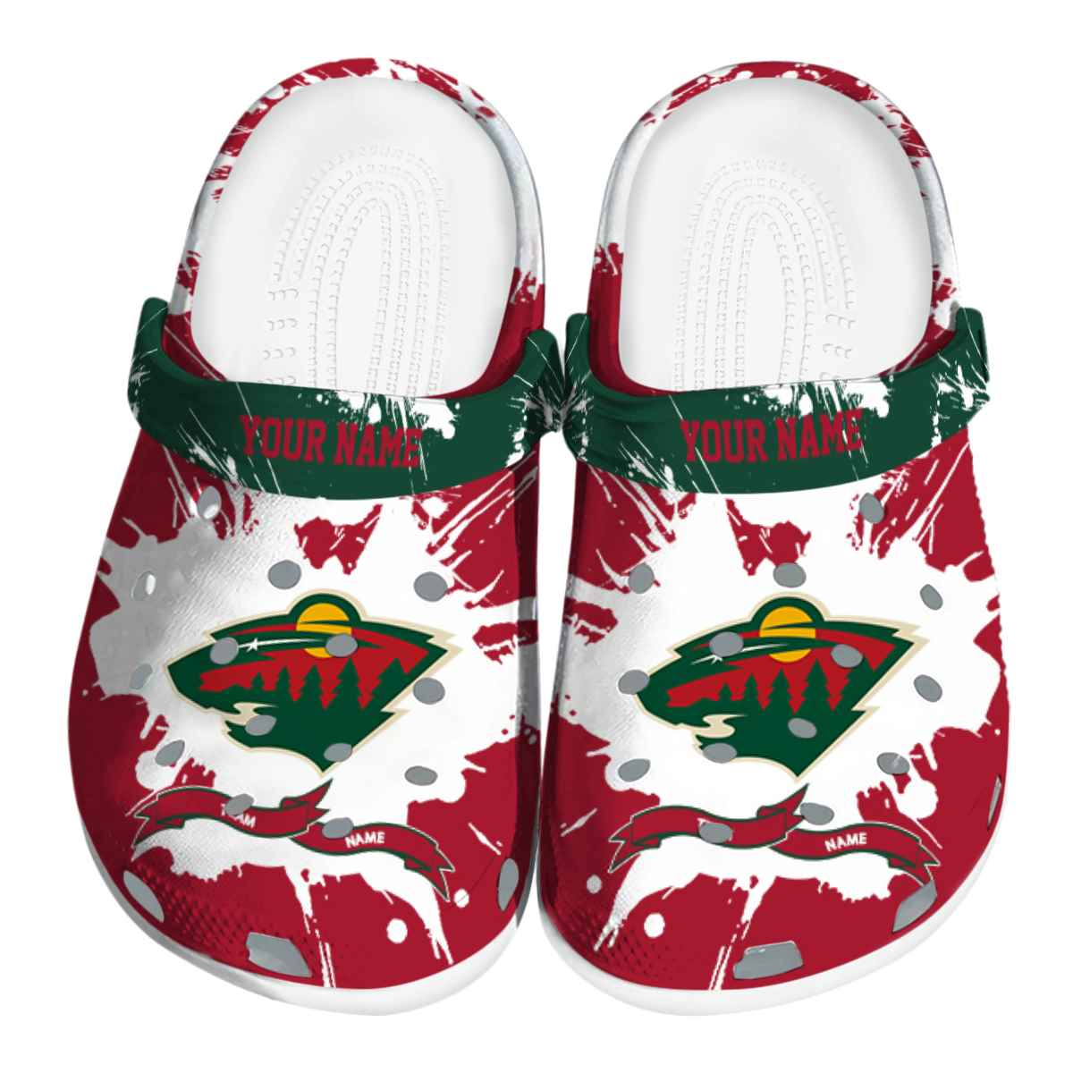 footwearmerch minnesota wild nhl sport crocs crocband clogs shoes comfortable for men women and kids rouyf
