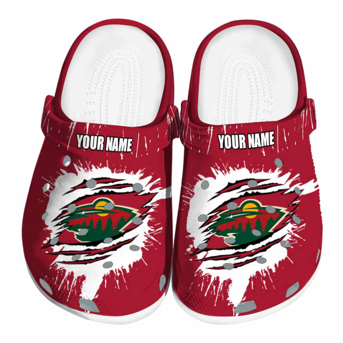footwearmerch minnesota wild nhl sport crocs crocband clogs shoes comfortable for men women and kids yhdjq