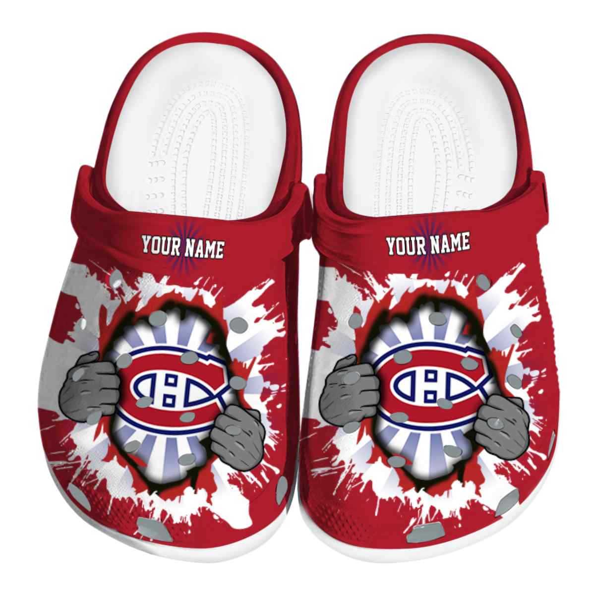 footwearmerch montreal canadiens nhl sport crocs crocband clogs shoes comfortable for men women and kids gl0ln