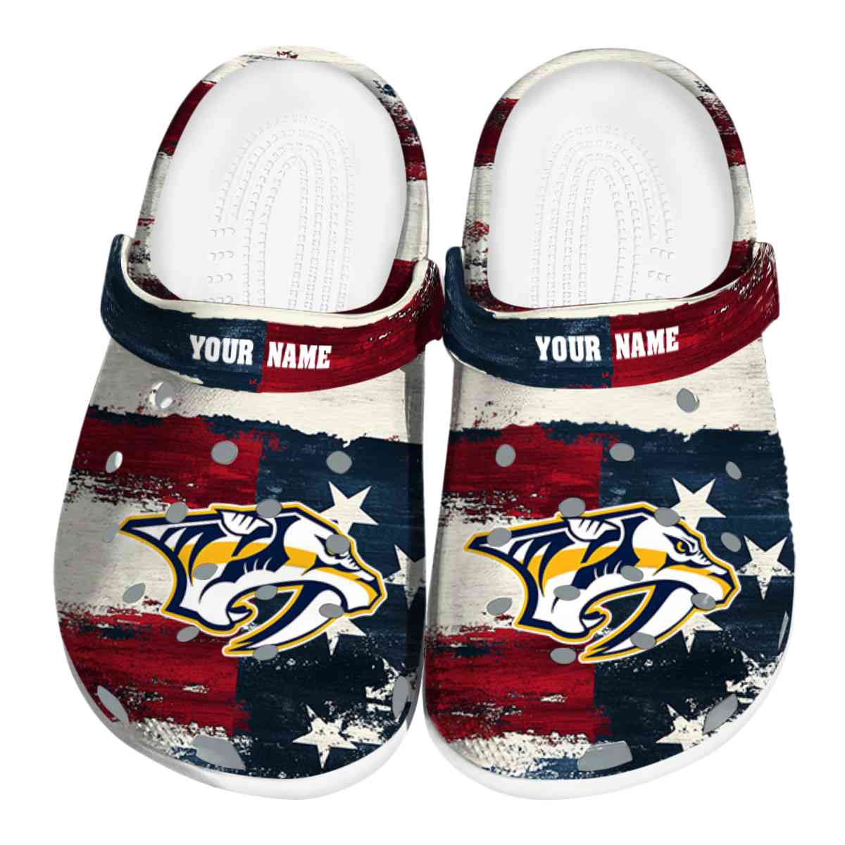 footwearmerch nashville predators nhl sport crocs crocband clogs shoes comfortable for men women and kids mfk2m