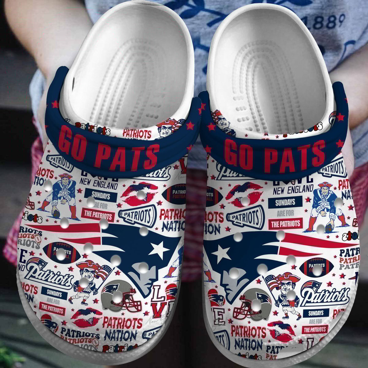footwearmerch new england patriots nfl sport crocs crocband clogs shoes comfortable for men women and kids emdk4