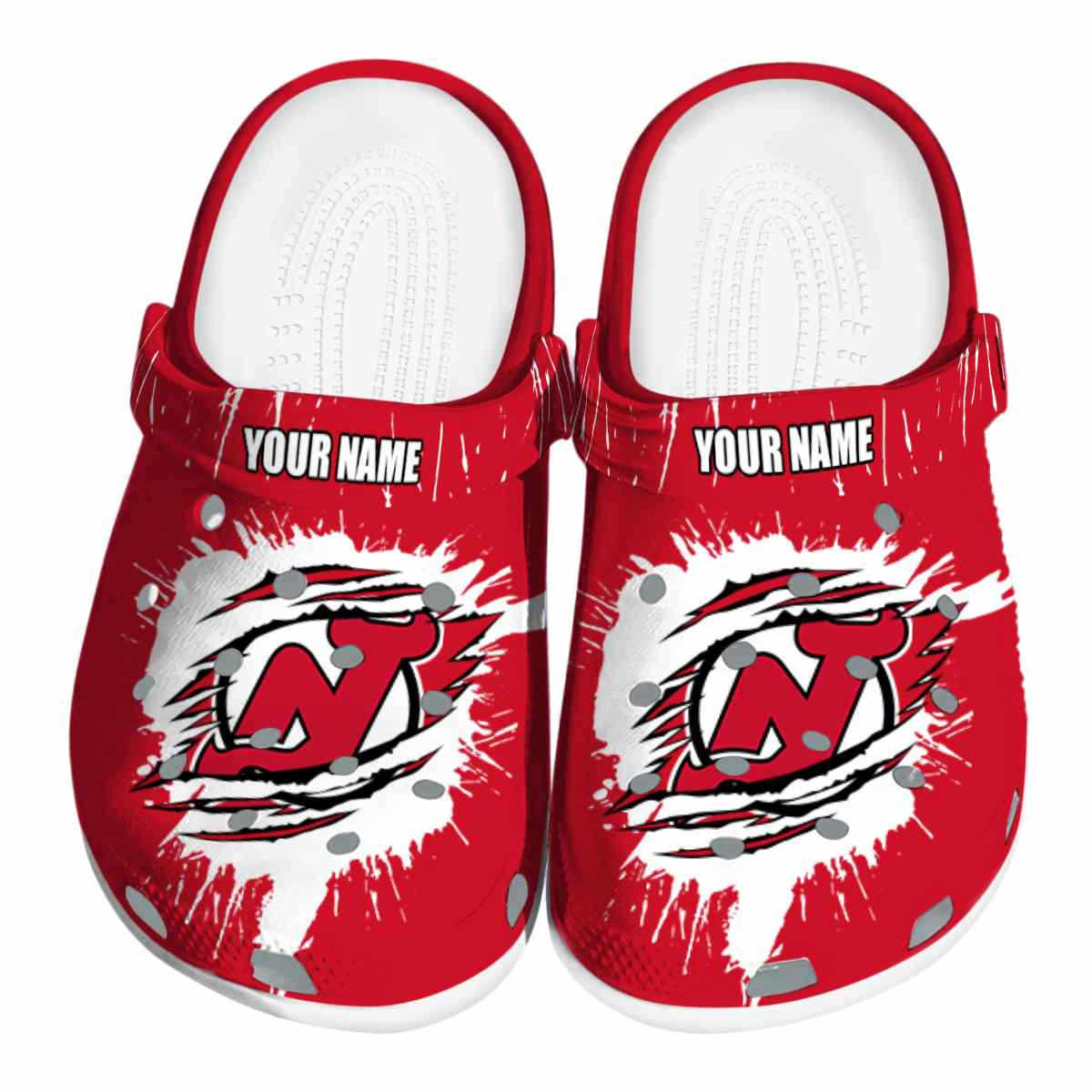 footwearmerch new jersey devils nhl sport crocs crocband clogs shoes comfortable for men women and kids 4rtux