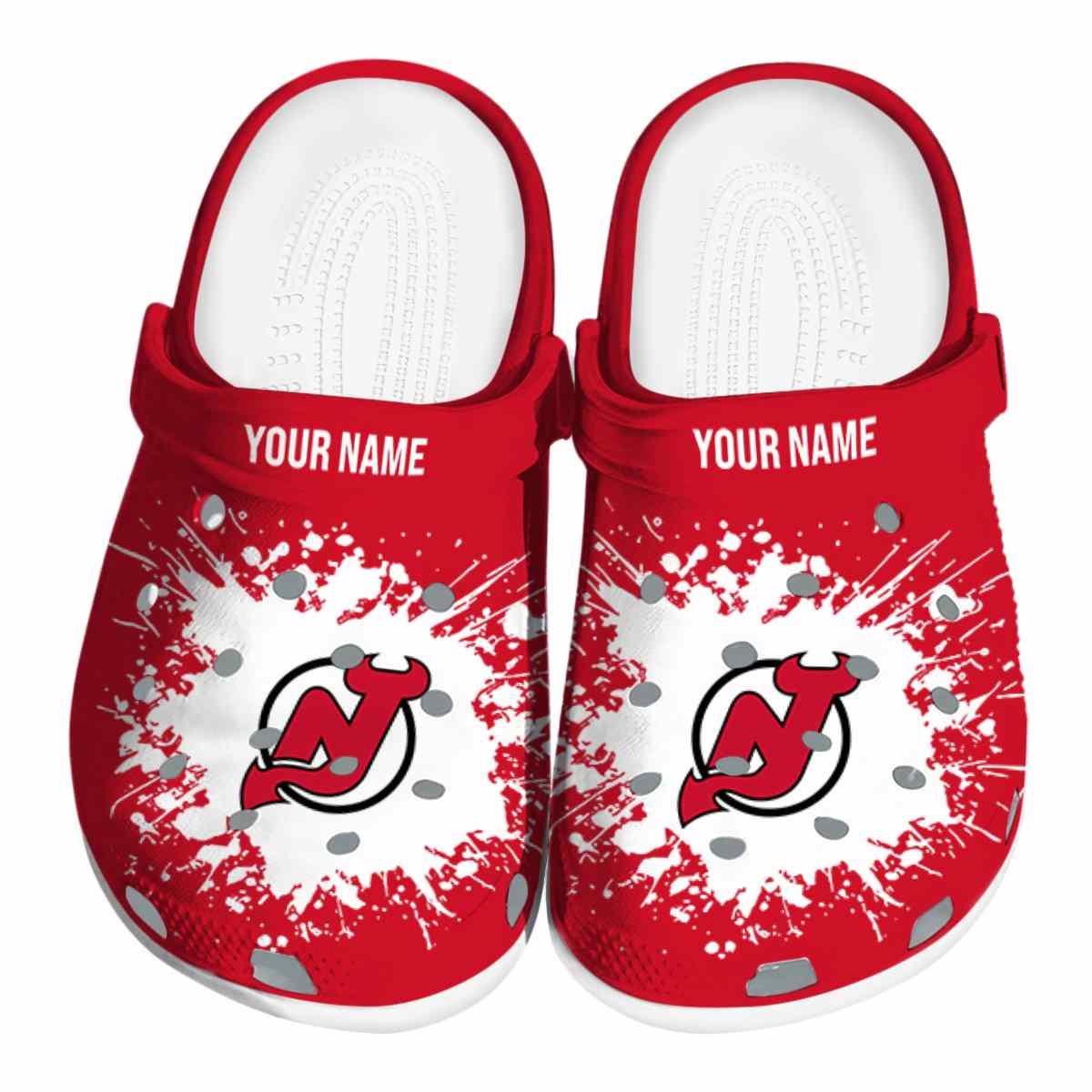 footwearmerch new jersey devils nhl sport crocs crocband clogs shoes comfortable for men women and kids dw8g1
