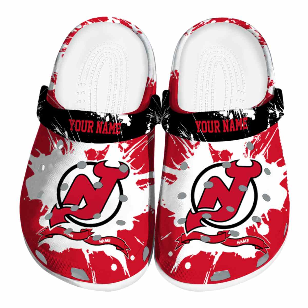 footwearmerch new jersey devils nhl sport crocs crocband clogs shoes comfortable for men women and kids v7d33