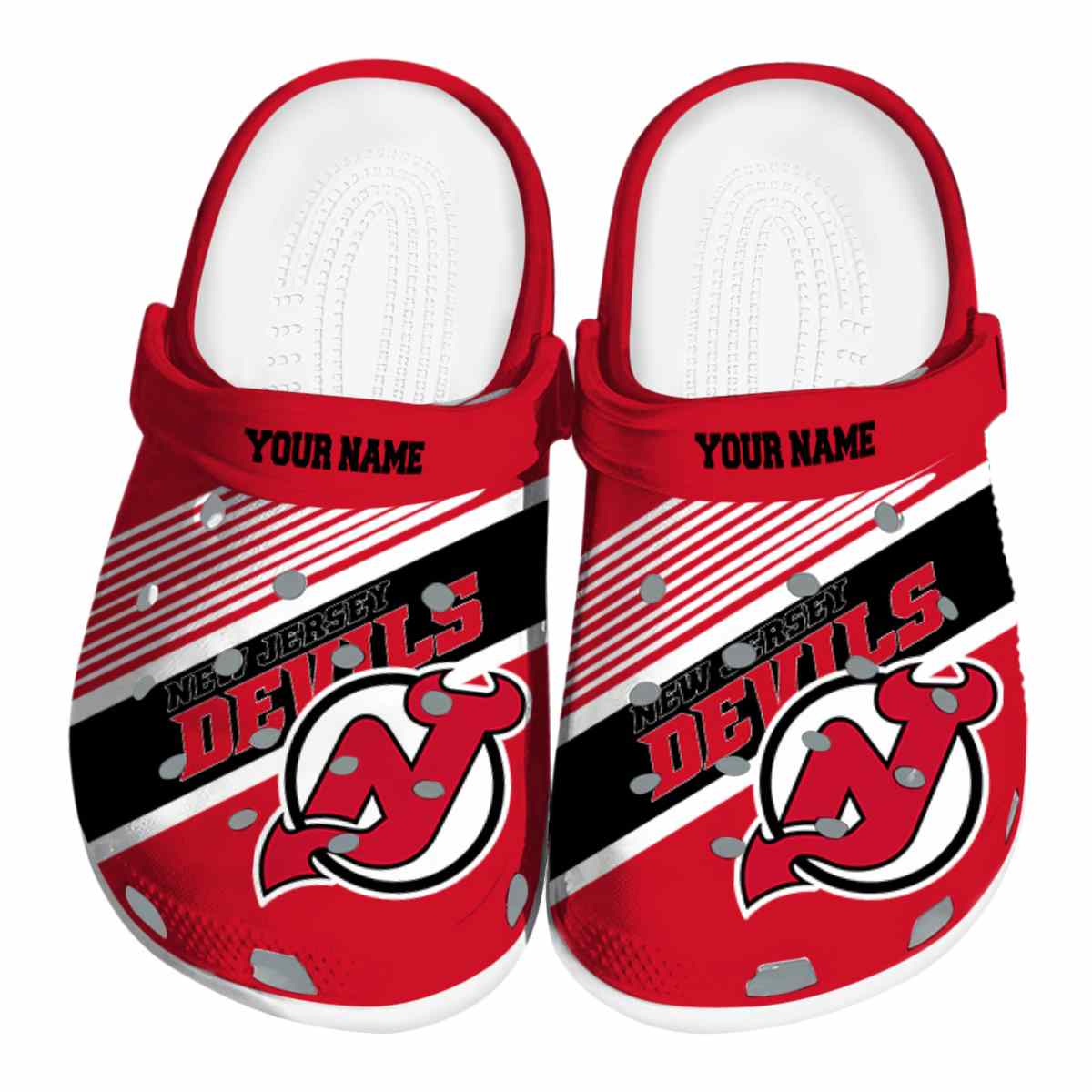 footwearmerch new jersey devils nhl sport crocs crocband clogs shoes comfortable for men women and kids zmaka