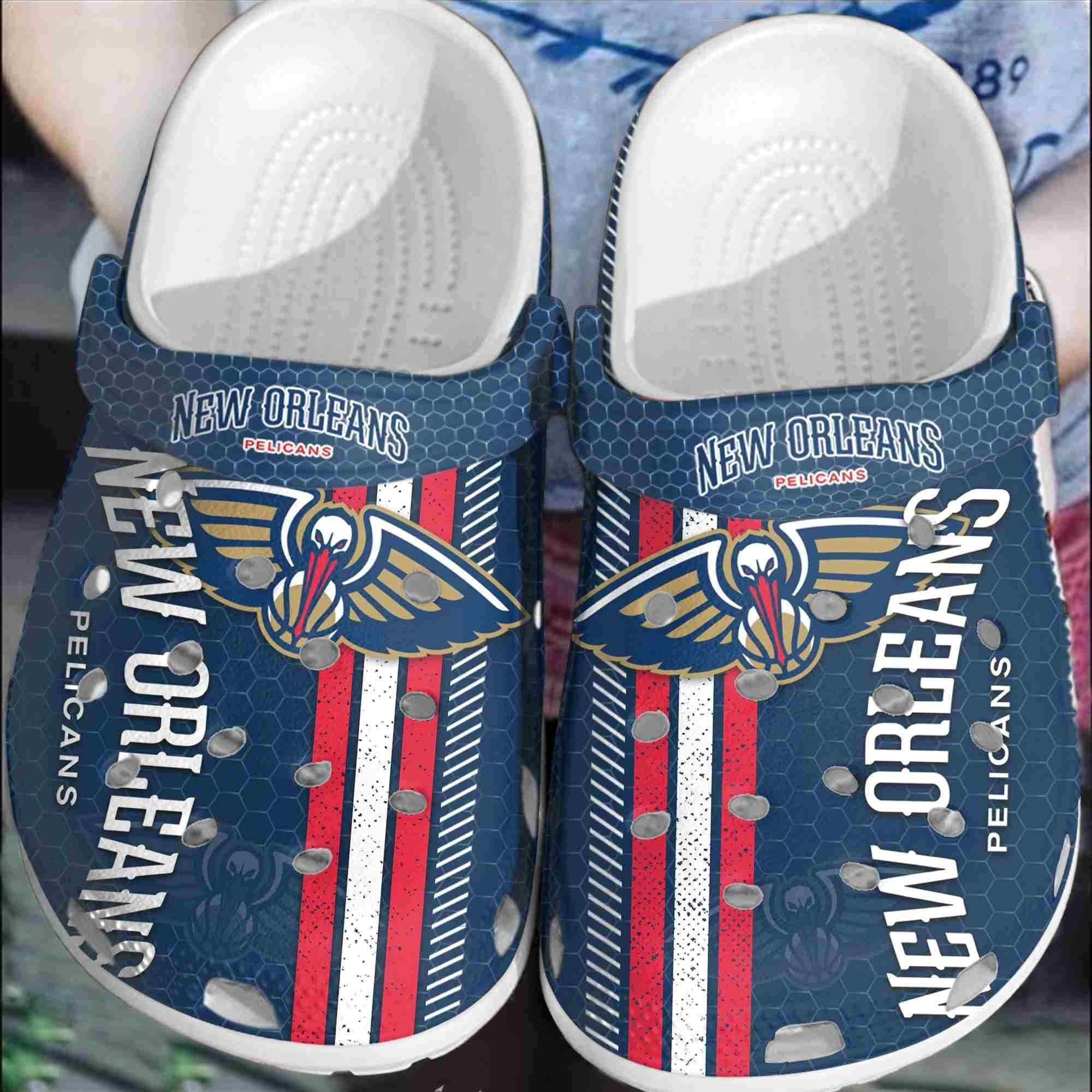 footwearmerch new orleans pelicans basketball club shoes clogs comfortable crocband for men women at9xh