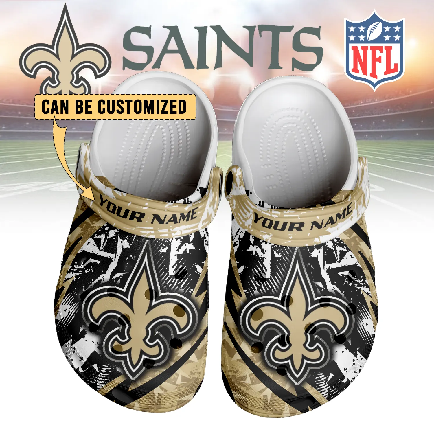footwearmerch new orleans saints nfl crocs crocband clogs shoes comfortable for men women and kids 5gcsu