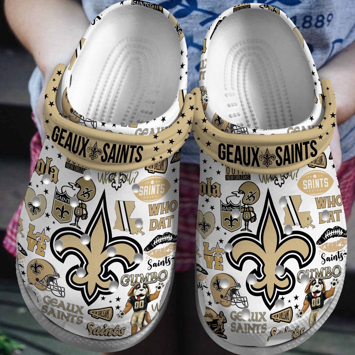 footwearmerch new orleans saints nfl sport crocs crocband clogs shoes comfortable for men women and kids awrgl