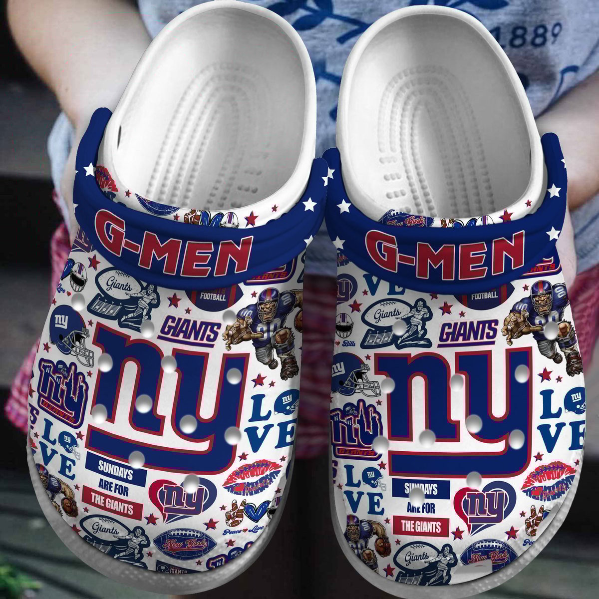 footwearmerch new york giants nfl sport crocs crocband clogs shoes comfortable for men women and kids izy4a
