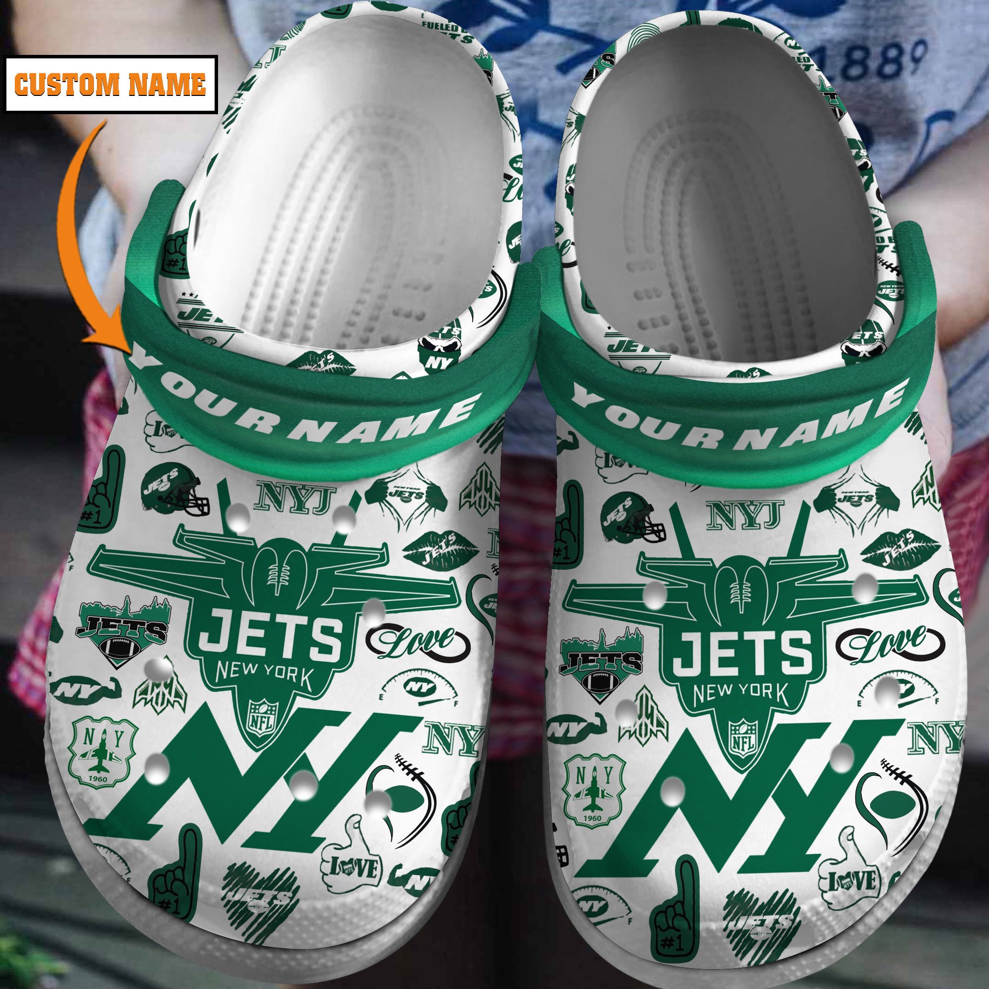 footwearmerch new york jets nfl sport crocs crocband clogs shoes comfortable for men women and kids j2kn1