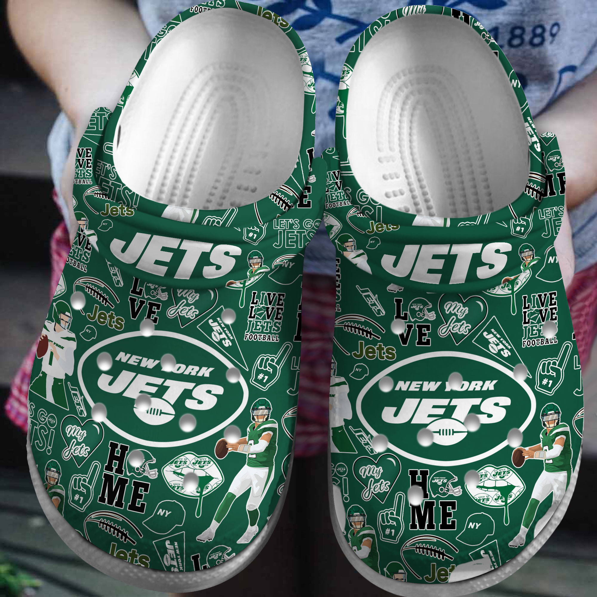 footwearmerch new york jets nfl sport crocs crocband clogs shoes comfortable for men women and kids rq3mz